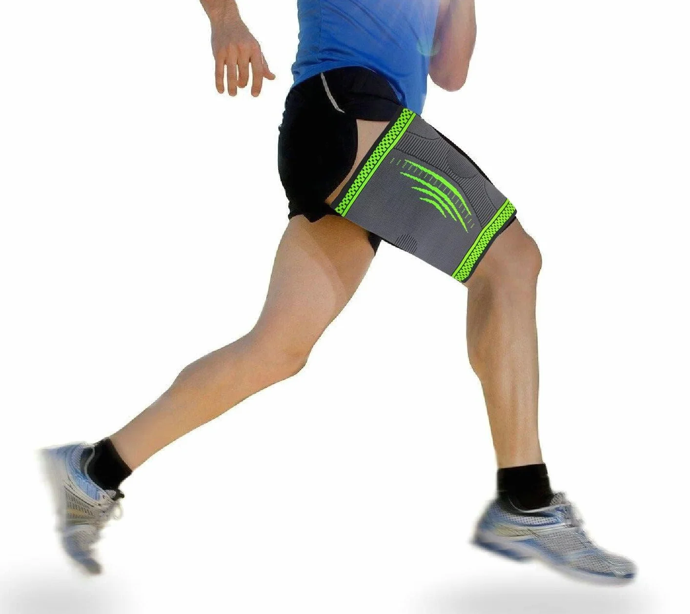 Supporto per Coscia Elastico Traspirante Antiscivolo Compressione per Donna Uomo Tendinite