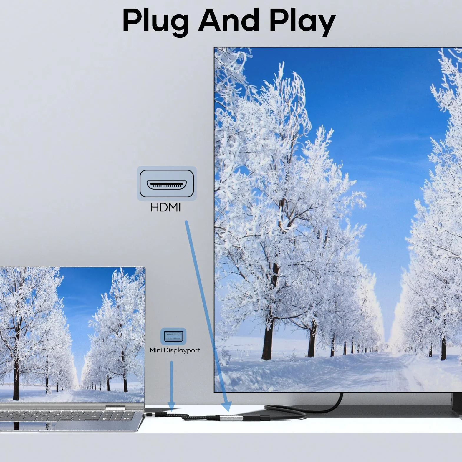 Mini Displayport A HDMI,Custodia In Alluminio Intrecciato In Nylon Placcato Oro 4K Adattatore Mini Dp a HDMI Adattatore Thunderbolt 1/2 (Mini Dp) HDMI Compatibile con Surface Pro,Macbook Pro/Air,XPS