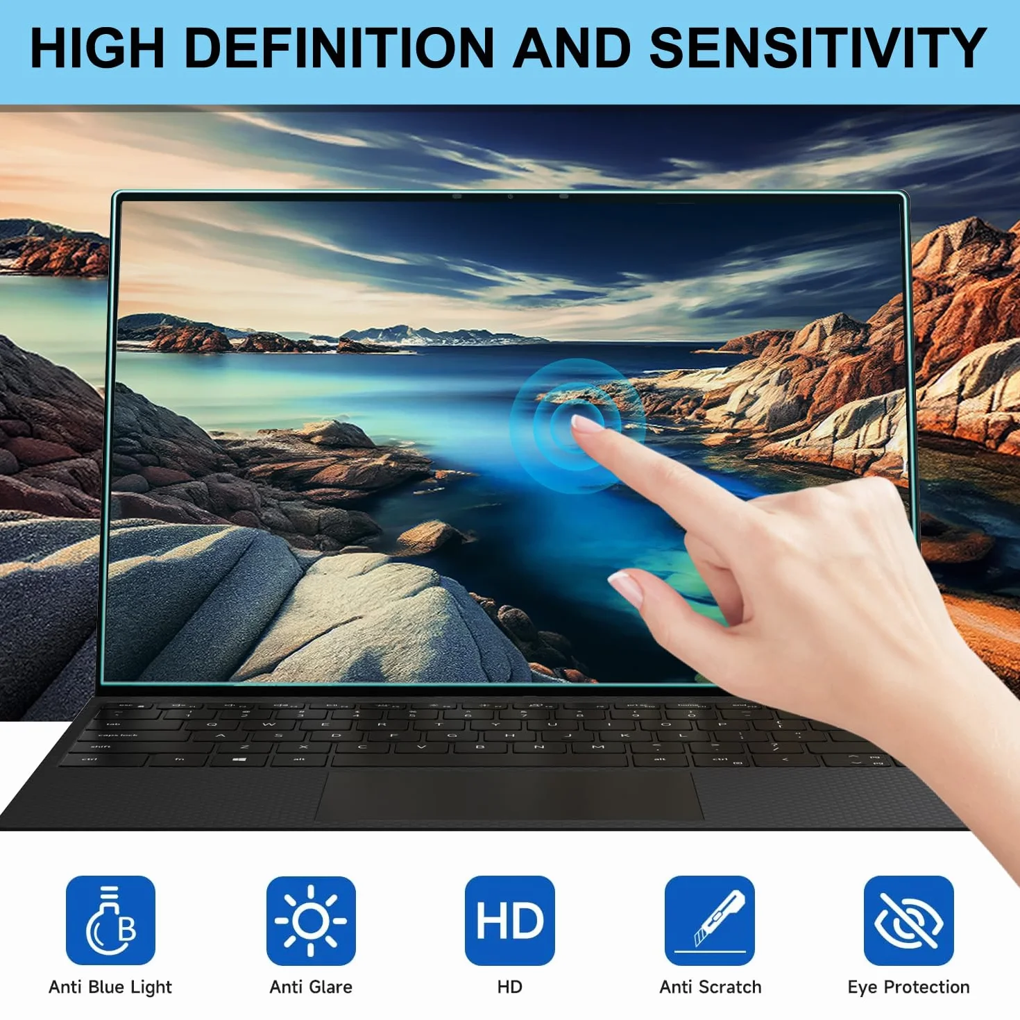 HaruYo 2 Pezzi 15,6 Pollici Anti Luce Blu Proteggi Schermo, Filtro Antiriflesso Protezione per Gli Occhi, Pellicola Protettiva Schermo per Laptop 15,6”16:9 (345 x 194mm)