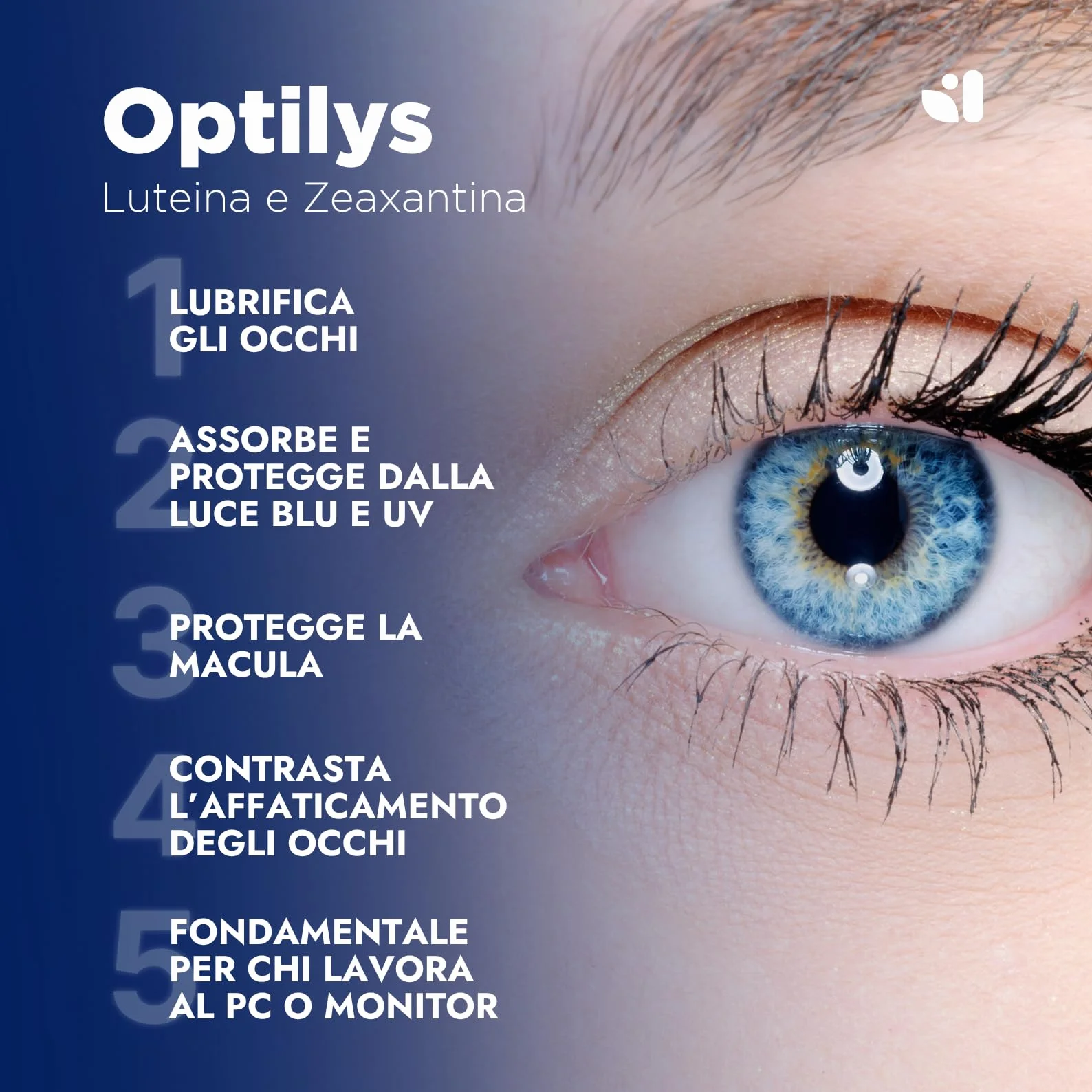Integratore Occhi con Luteina e Zeaxantina Alto Dosaggio 180 capsule Optilys