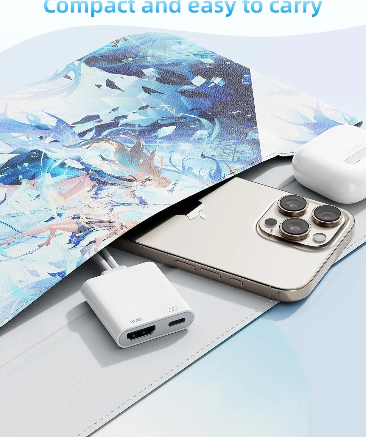 Adattatore USB-C e Lightning a HDMI per iPhone iPad a TV [2026 Nuovo, MFi Certificato], 2 in 1 4K@60 Hz Sincronizzazione Apple Lightning a Adattatore AV Digitale per MacBook, iPhone16/15