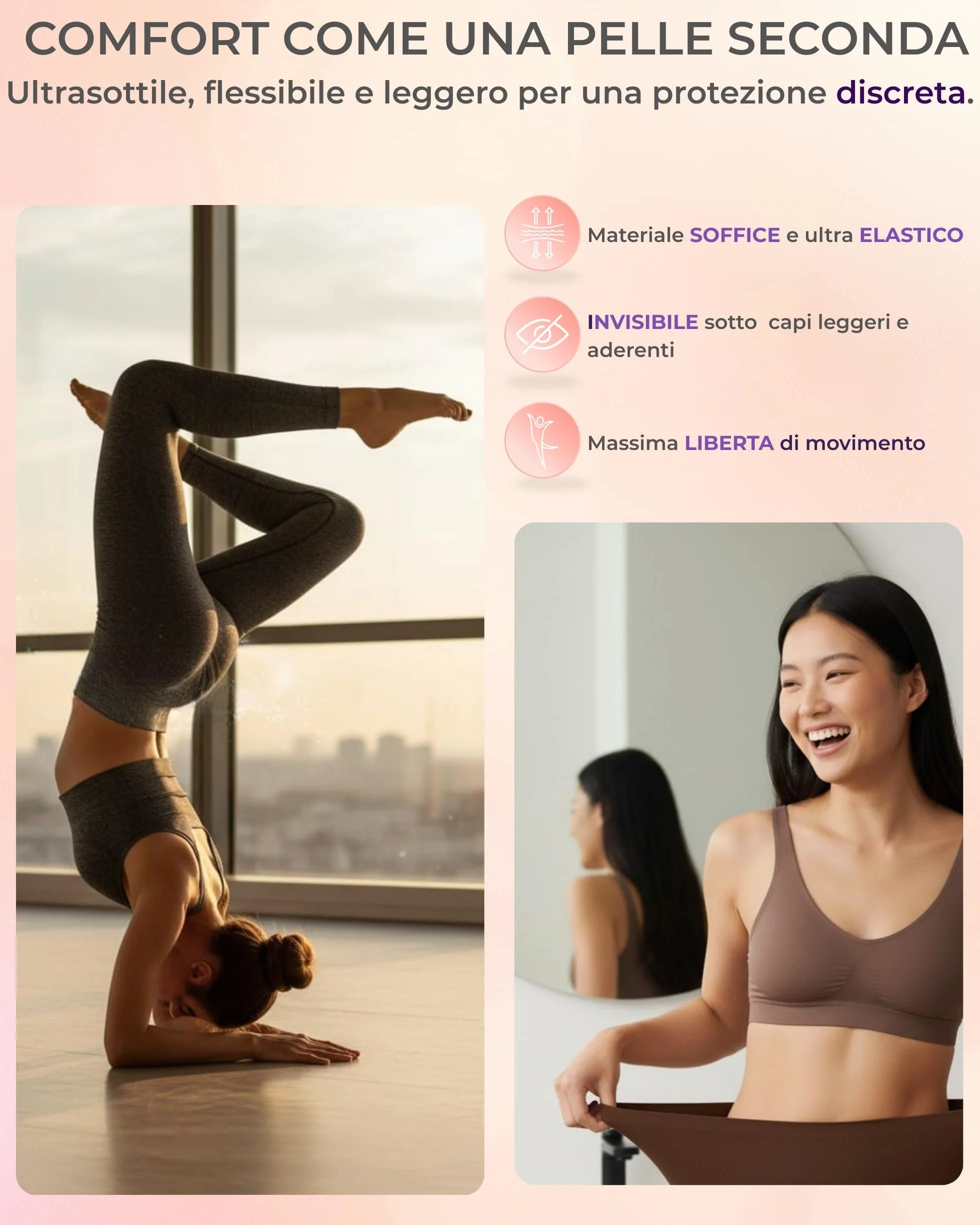 Mutande Mestruali Donna Senza Cuciture Seamless Invisibili Assorbenti Lavabili Riutilizzabili OEKO-TEX Set da 3
