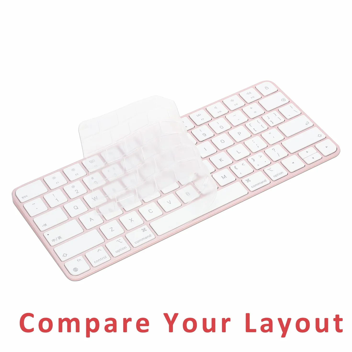 Cover per tastiera iMac Magic Keyboard (modello A2450, senza Touch ID, senza tasto numerico) - Ultra sottile, protettiva e trasparente per tastiera
