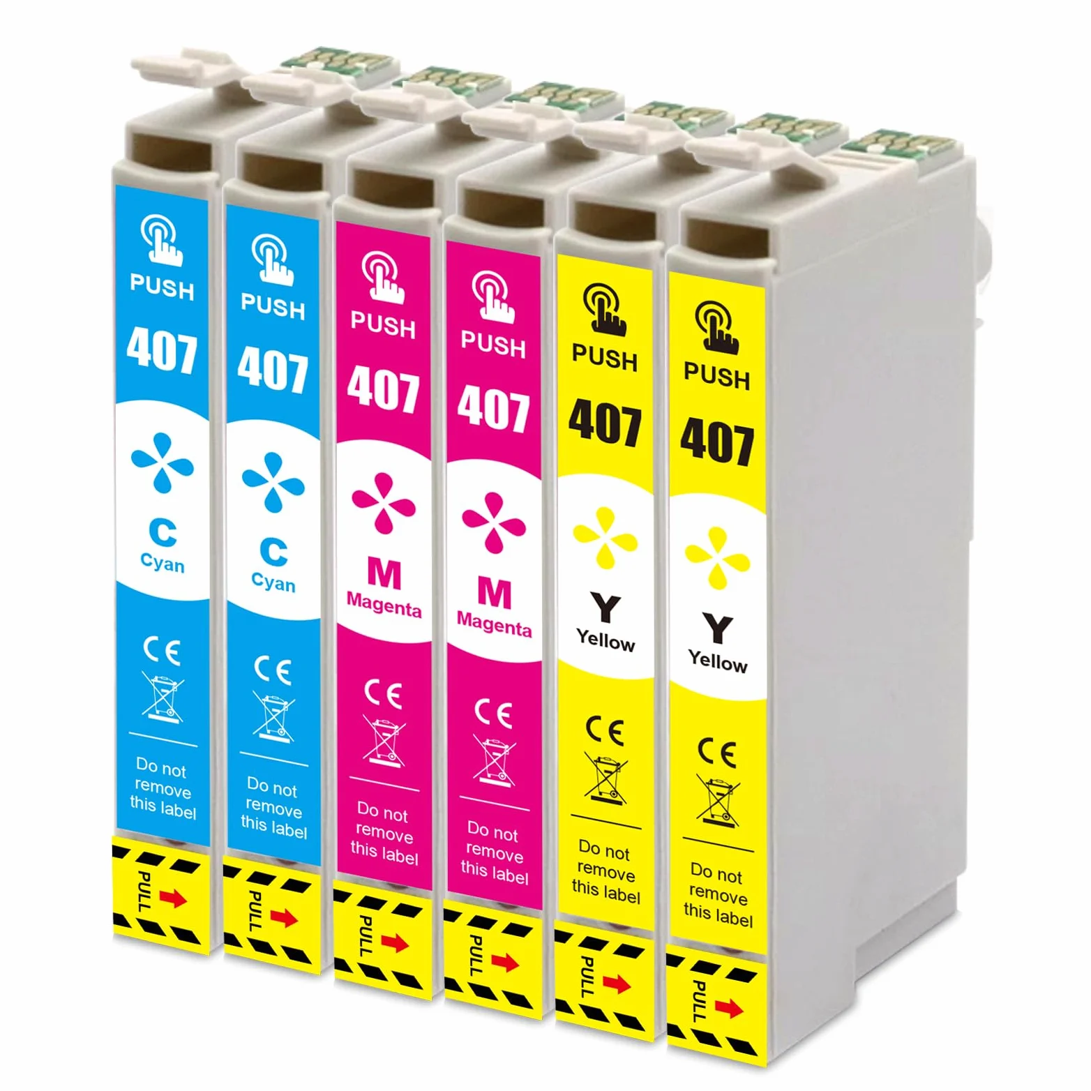 407XL 407 XL cartucce a colori compatibili con cartucce Eps 407 407XL per Workforce Pro WF-4745DTWF WF-4745 WF4745 (2 ciano, 2 magenta, 2 giallo)