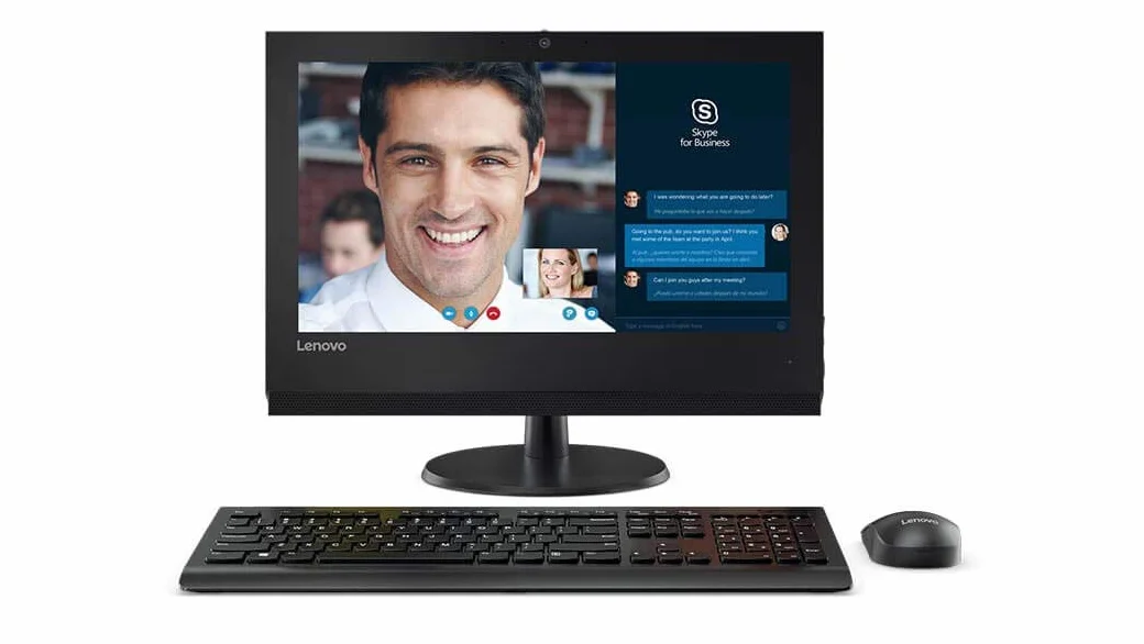Lenovo ThinkCentre V310z All in One Desktop PC 19,5" Intel Core i3-7100 8 GB RAM 256 GB SSD WLAN Bluetooth Windows 11 Pro Ricondizionato