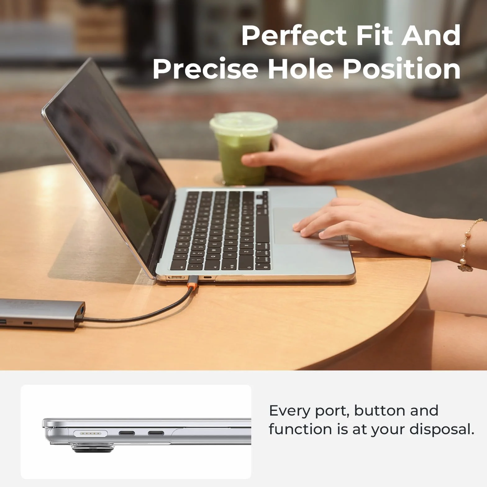 Custodia MacBook Air M4 13,6" M5 M3 M2 2026 2025 2024 2022 Cover Rigida Protezione PC Cristallo Trasparente