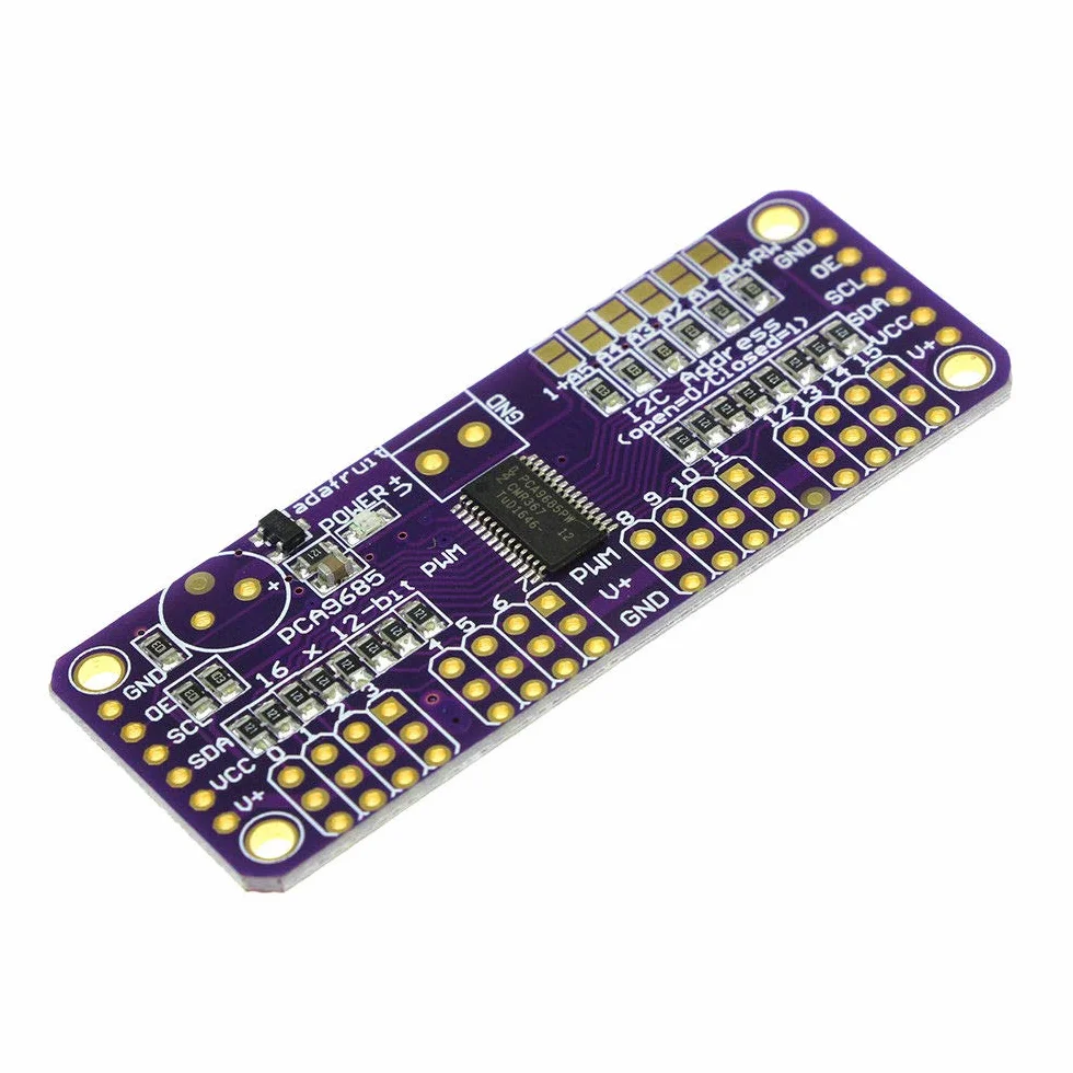 2pcs PCA9685 16 Channel 12 Bit PWM Servo Driver I2C Interface |2 pz PCA9685 Interfaccia I2C per servoazionamento PWM a 12 Bit a 12 canali
