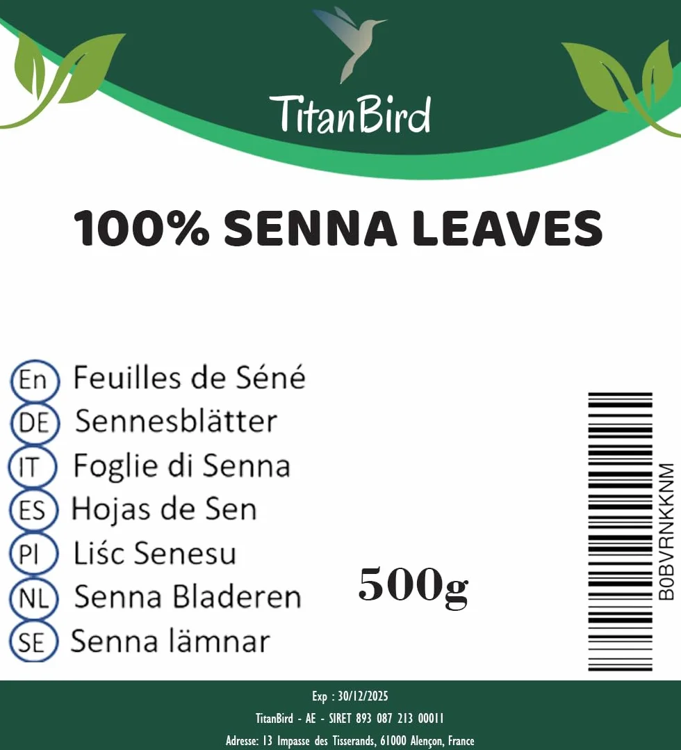 Foglie di Senna Intere 500g Tisana Detox Lassativo Naturale Pulizia Colon