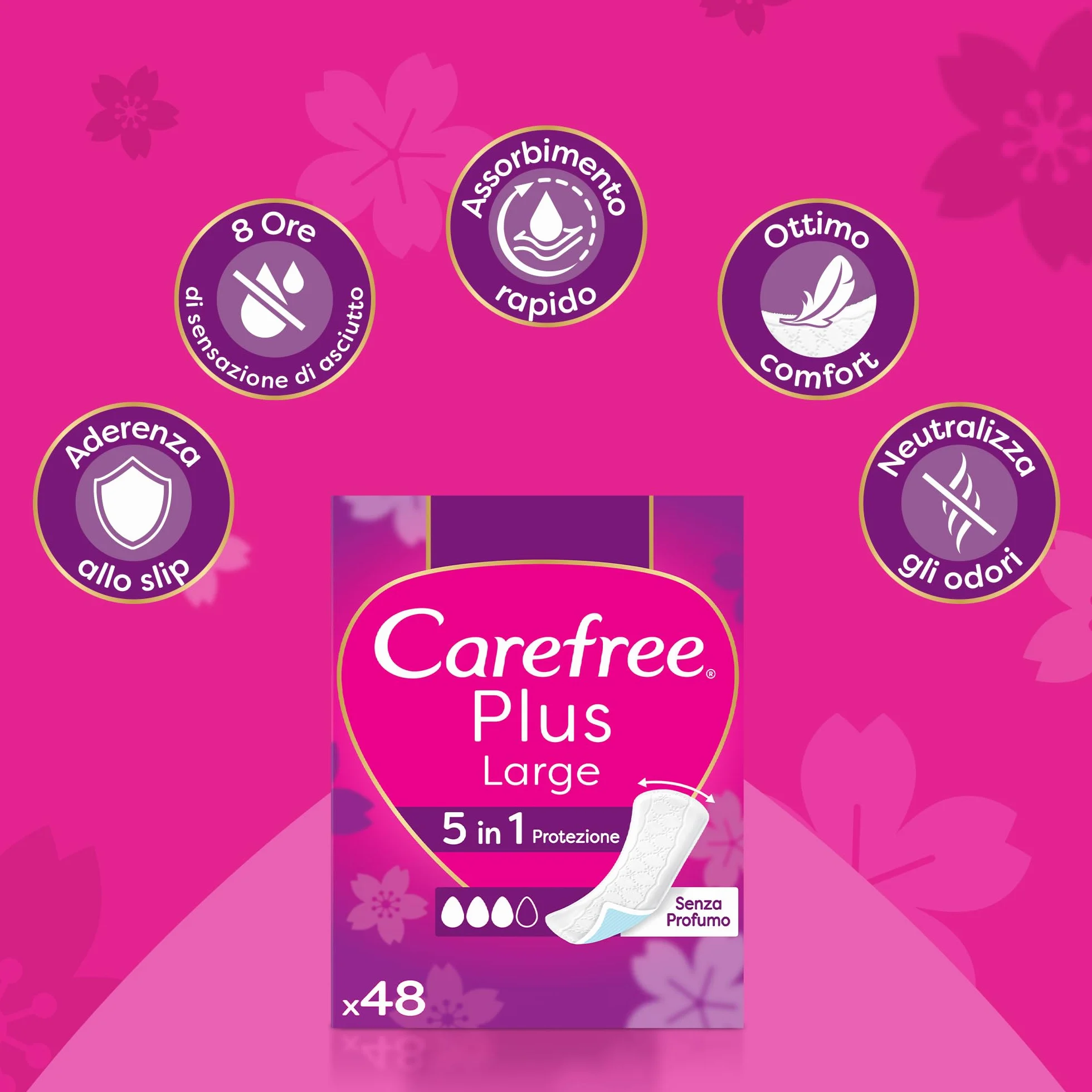 Salvaslip Carefree Salvaslip Plus Large Senza Profumo 48 sztuk