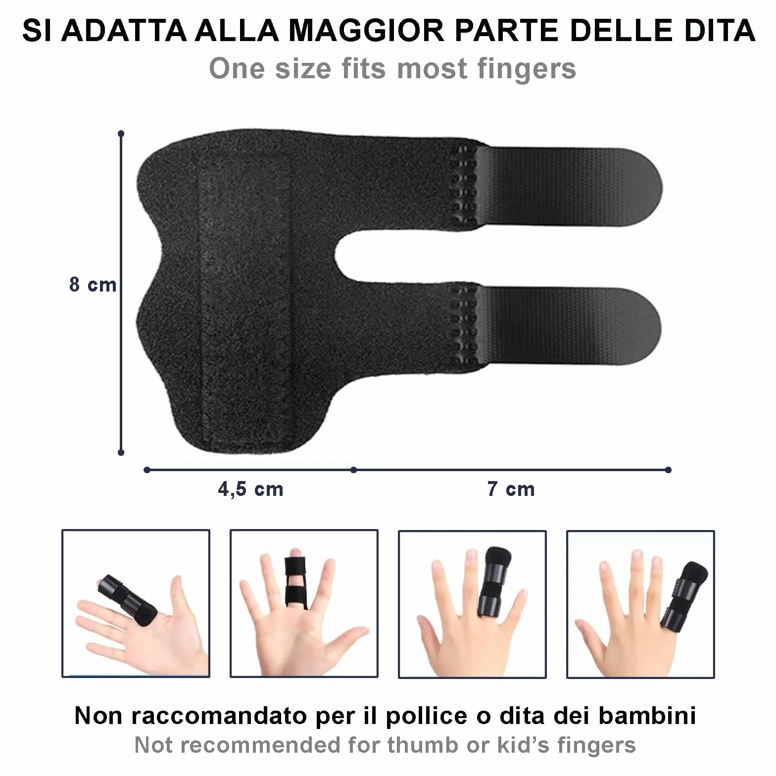 Tutore Dito Regolabile Traspirante con inserto in metallo, 3 Pezzi Stecca Dito Mano