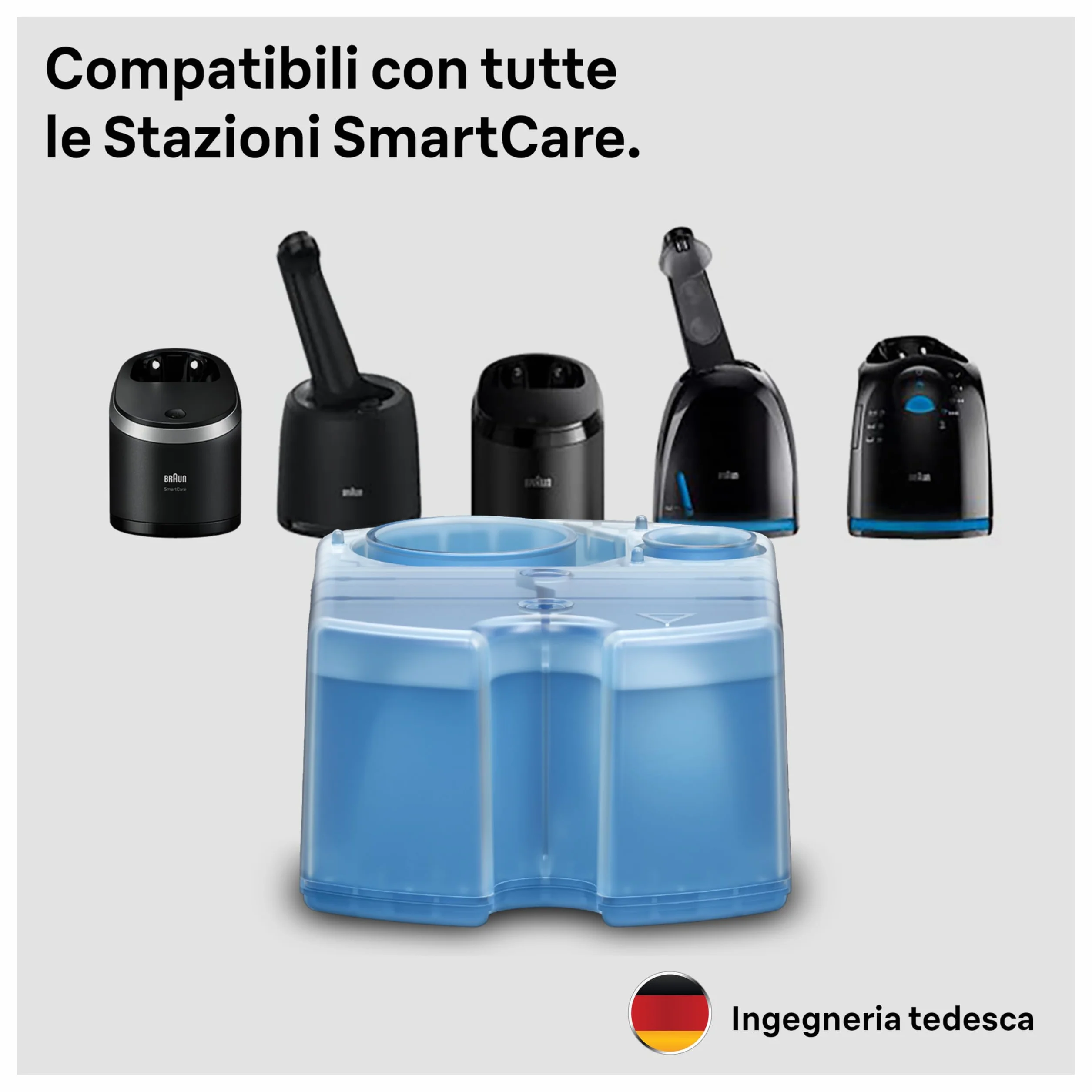 Braun Shavercare 3in1 Cartucce di Ricarica Originali per Stazione Smartcare, Pulisce Rasoio Elettrico, Igienizzando, Limone, 2 Pezzi