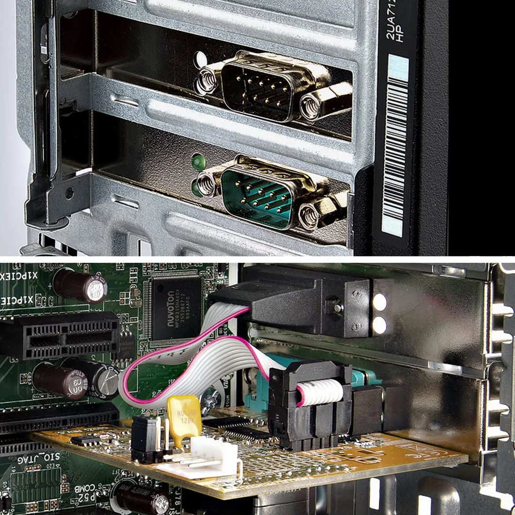 StarTech.com Scheda seriale PCI Express a 2 porte; Scheda di interfaccia seriale da PCIe a RS232 (DB9) con 16C1050 UART e ritenzione COM, 5V/12V; Windows e Linux (21050-PC-SERIAL-LP)
