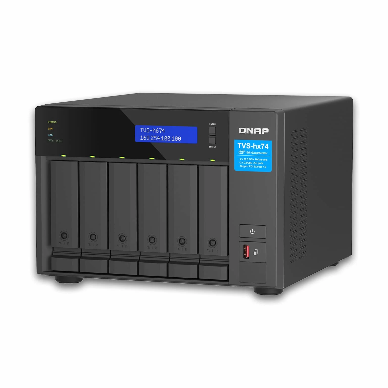 Qnap TVS-H674 NAS Server 6-Bay SATA 6Gb/s RAID 32GB RAM iSCSI