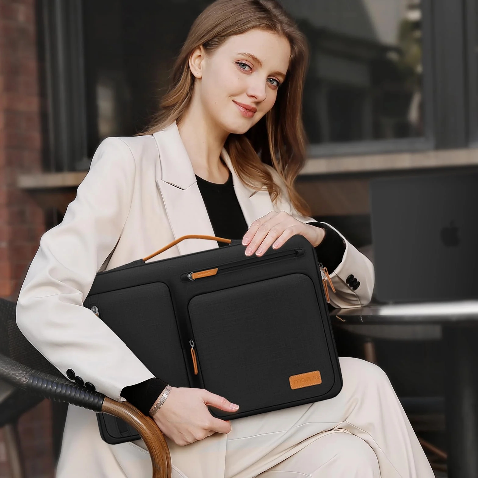 MOSISO 13,3 pollici Custodia Laptop, 13-13.3 pollici Custodia PC Compatibile con MacBook Air/Pro 13/Pro 14, HP Dell Acer ASUS, Lato Aperto Borsa con 4 Cerniera Tasche&Maniglia, Nero