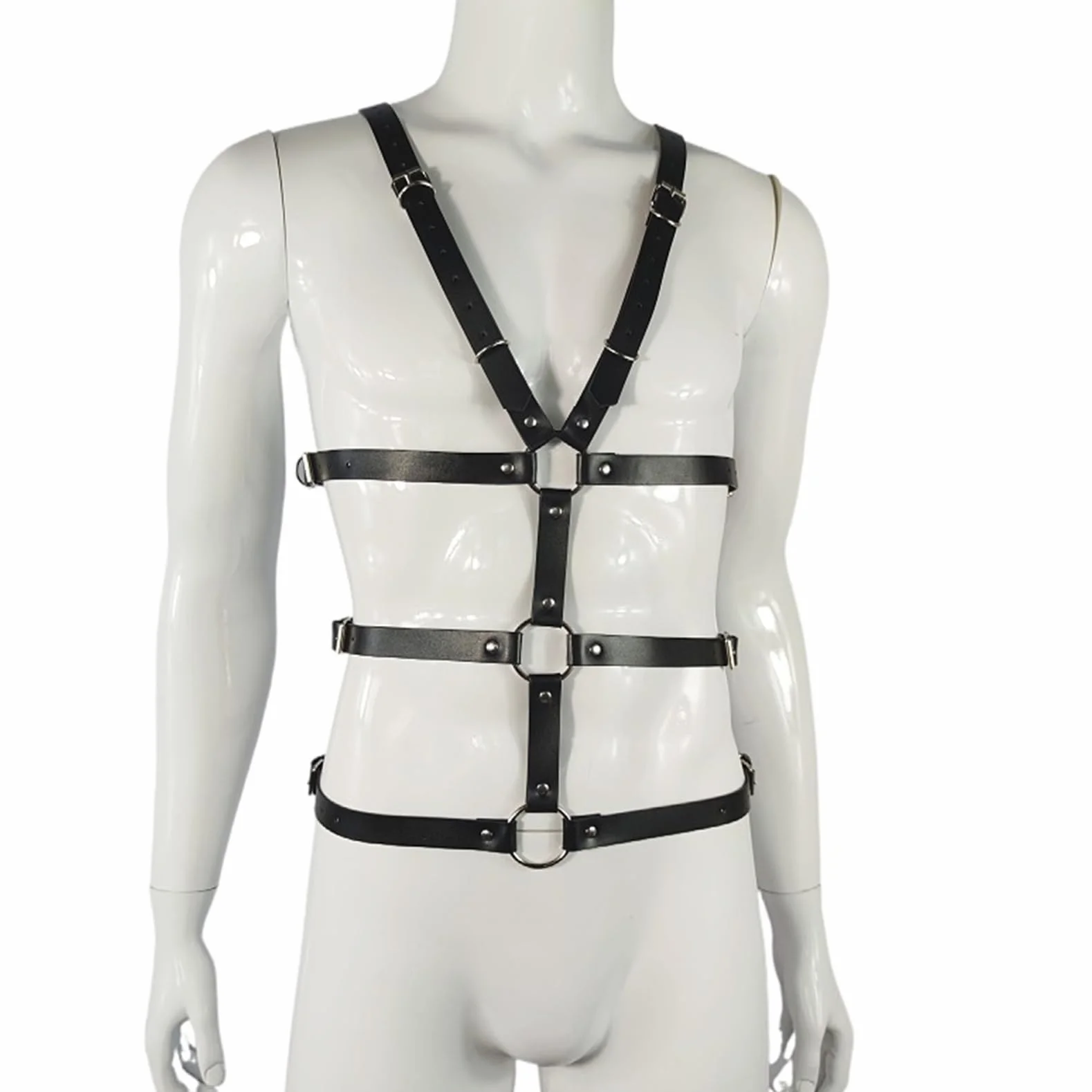 Gay Harness Uomo Imbracatura Pettorale Regolabile Leather Nero Sexy Biancheria Intima Cosplay