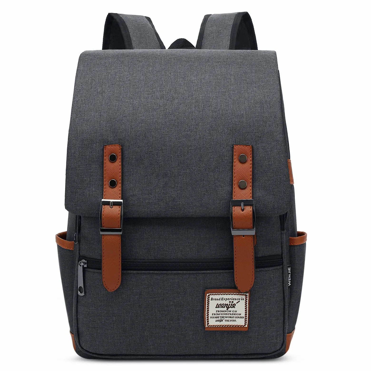 VARLIVOO Casuale Uomo Zaino Donna Zainetto 14" Laptop Borse Lavoro Viaggio Scuola Università Campeggio Antifurto Zaino Impermeabile Polyester Grigio Scuro
