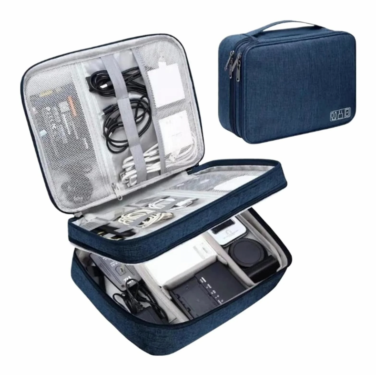 Borsa Portacavi Borsa da viaggio for riporre oggetti elettronici digitali multifunzionali, di grande capacità e impermeabili, con caricabatterie linea dati Per Cavo(Color 1)