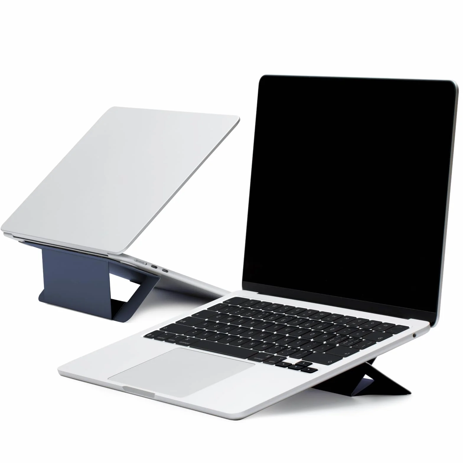 MOFT Supporto per computer portatile, adesivo per la dissipazione del calore, con 2 angoli di visione regolabili, supporto pieghevole e portatile, compatibile con laptop da 11 a 16 pollici, blu navy