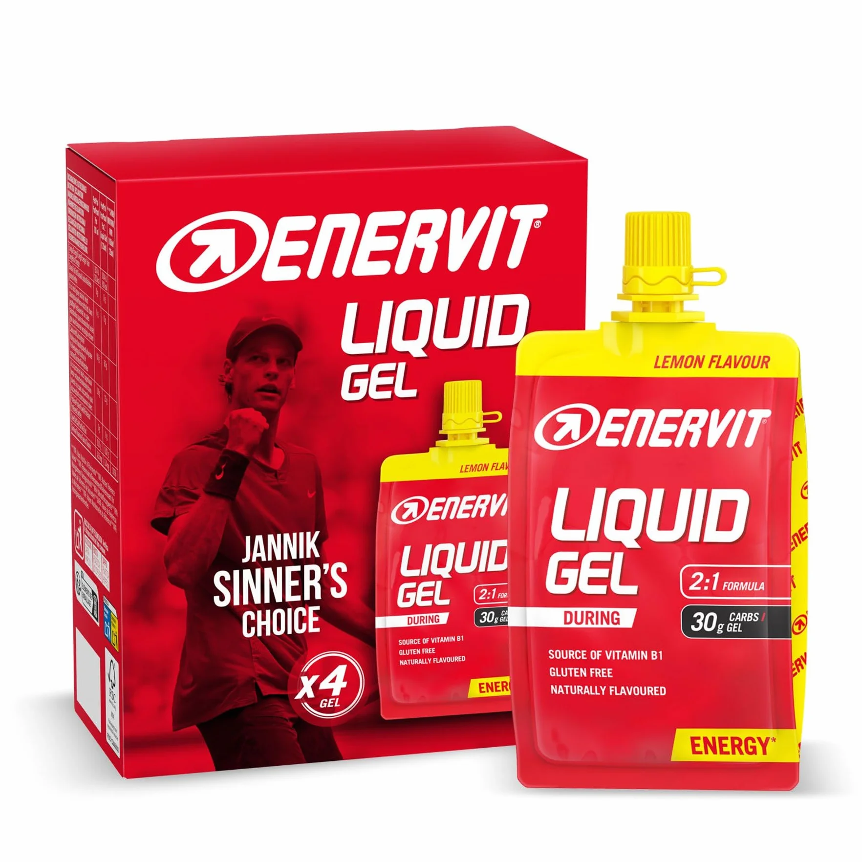 Enervit Liquid Gel Limone Gel Energetico 30g Carboidrati 60ml 4 Pack
