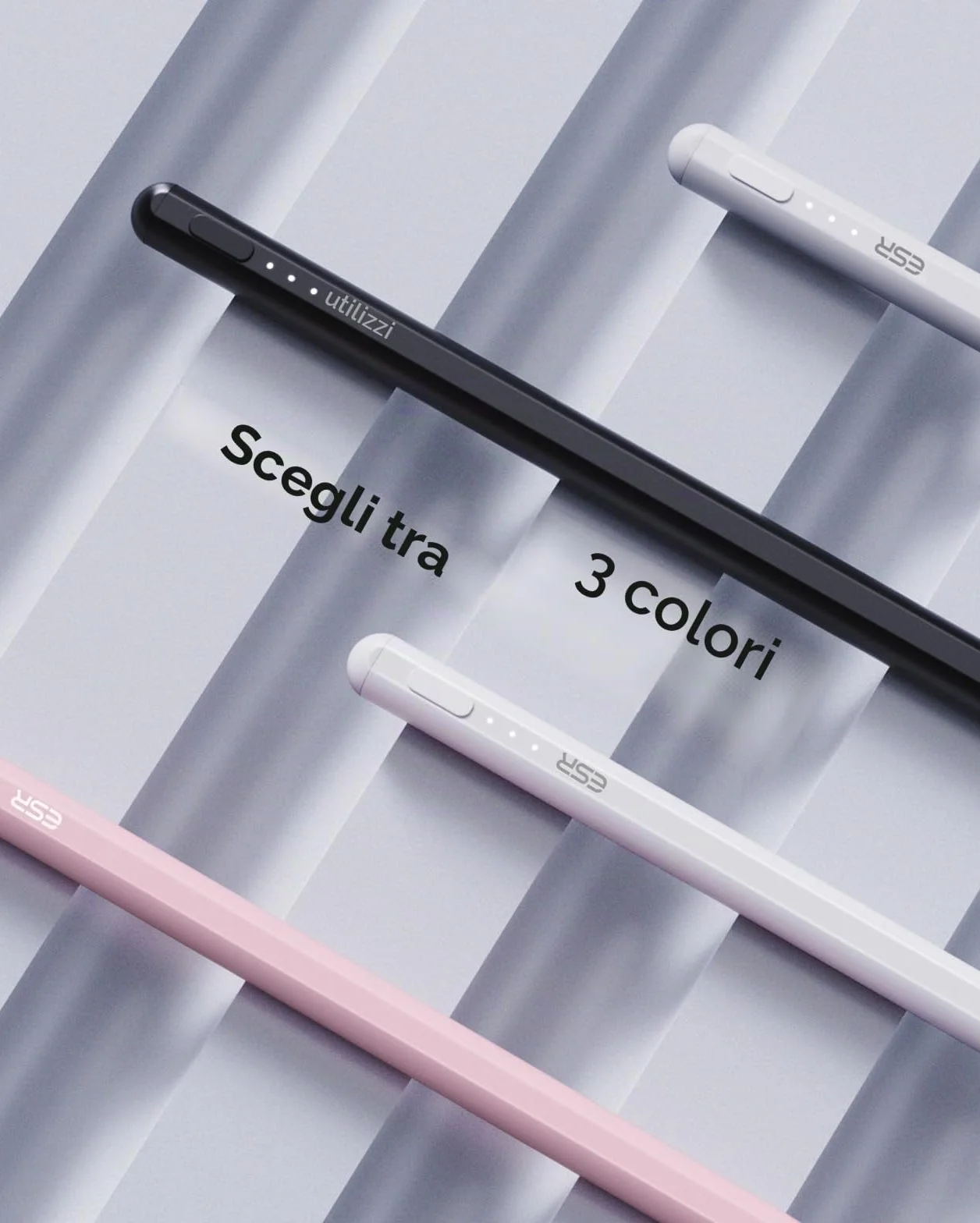 ESR Penna per iPad 2018-2025, Sensibilità all'inclinazione, Tecnologia Palm Rejection, Pencil Stilo per iPad 11th(A16)/10th Generation, Air 11"/13", Pro 11"/12.9"/13",Mini 6/5, Bianco