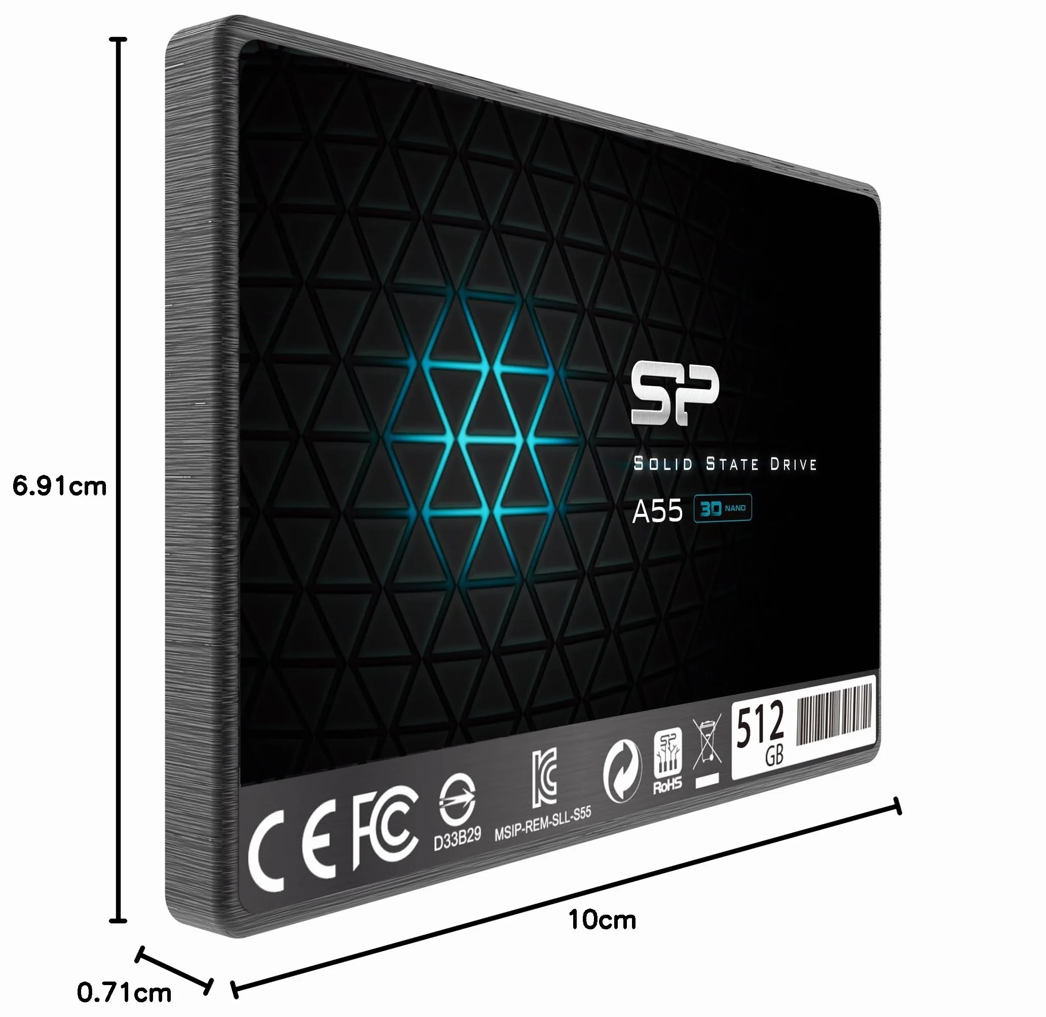 Silicon Power SSD 512GB 3D NAND A55 SLC Cache 2.5" SATA III 7mm SSD interno