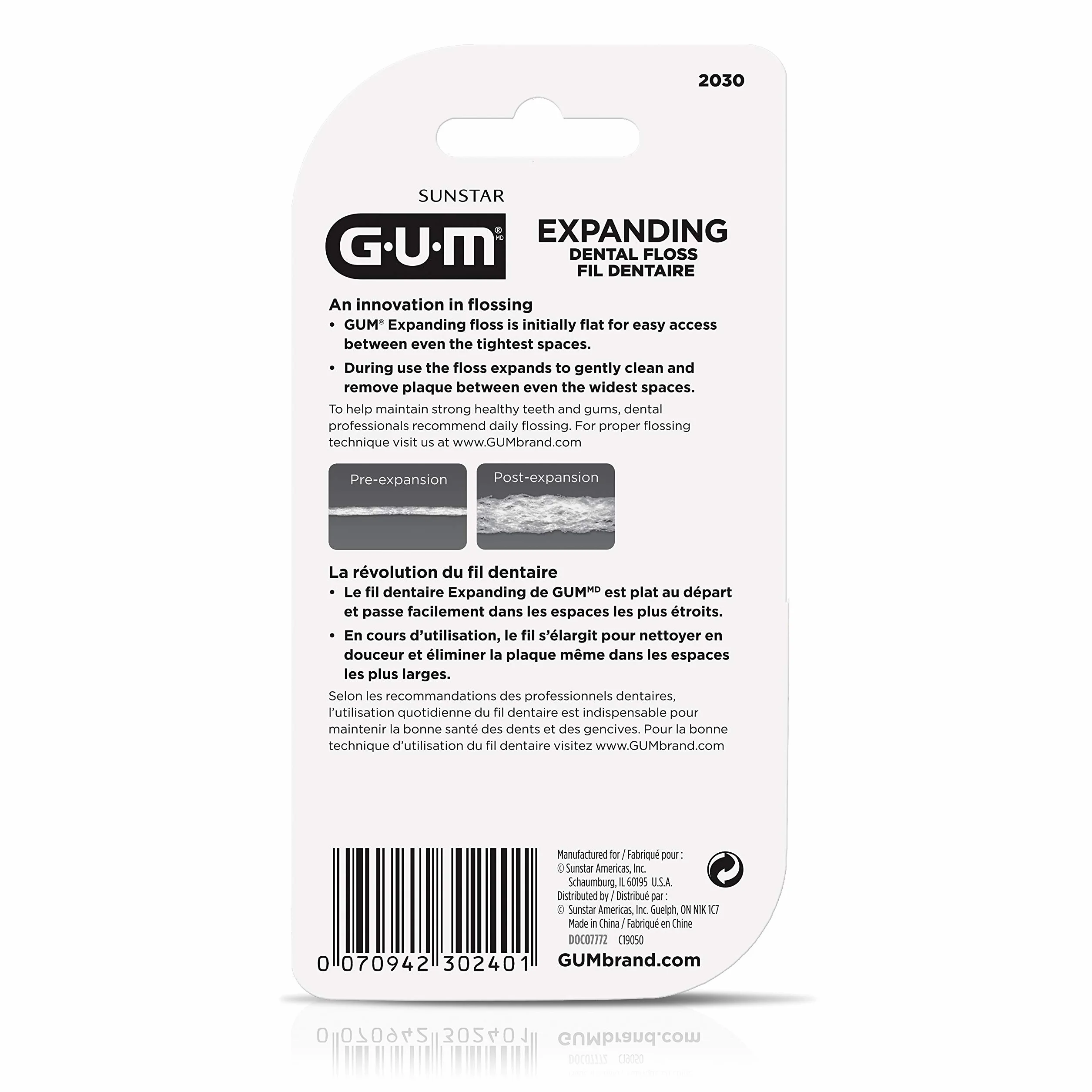 GUM Expanding Floss 30 Meters Pack of 6