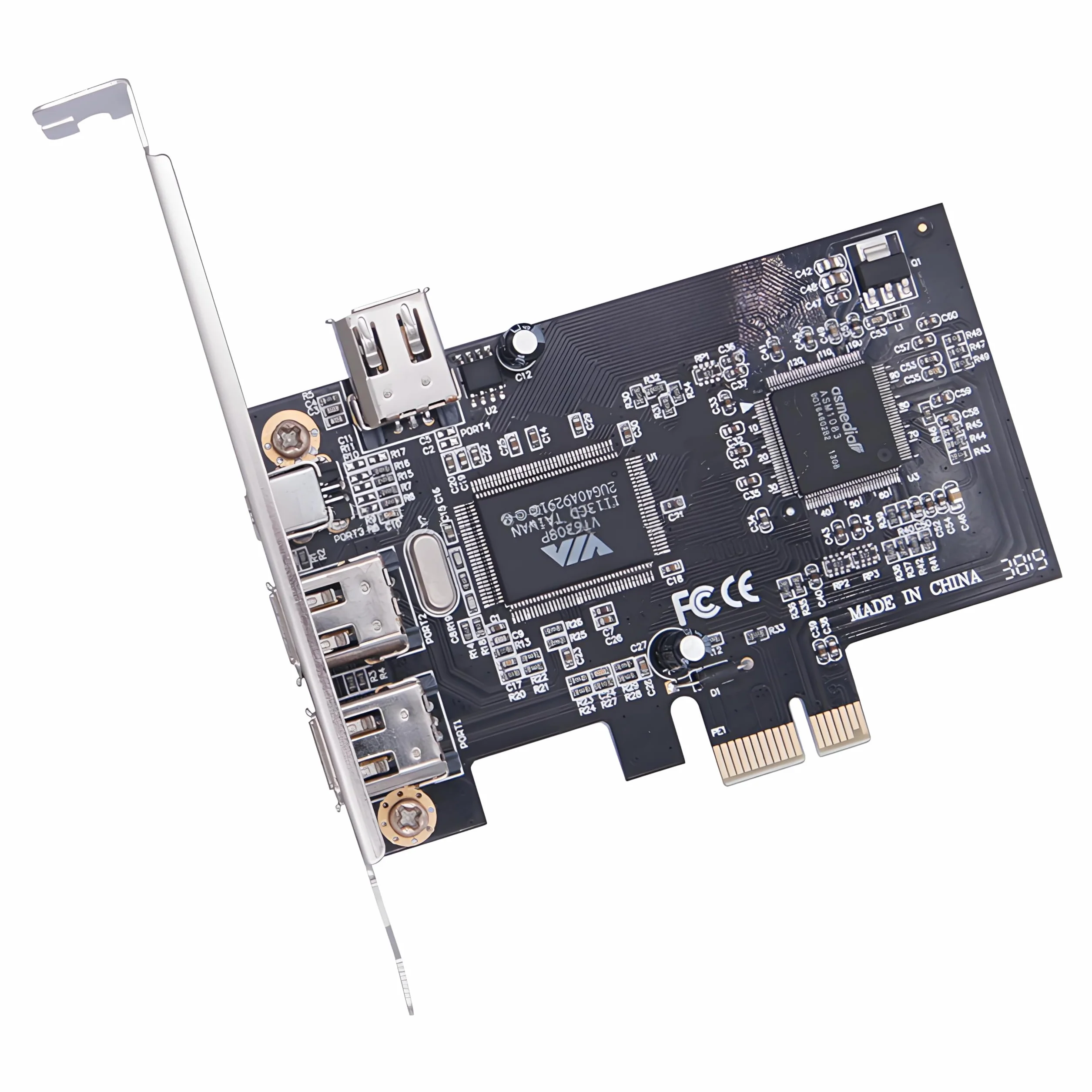 CY Scheda di acquisizione PCI-E 1X 4X 16X a Firewire 400 IEEE 1394a PCI Express a 4 porte, adattatore IEEE-1394 400 Mbps a 6 pin e 4 pin per Windows, Mac OS, Linux