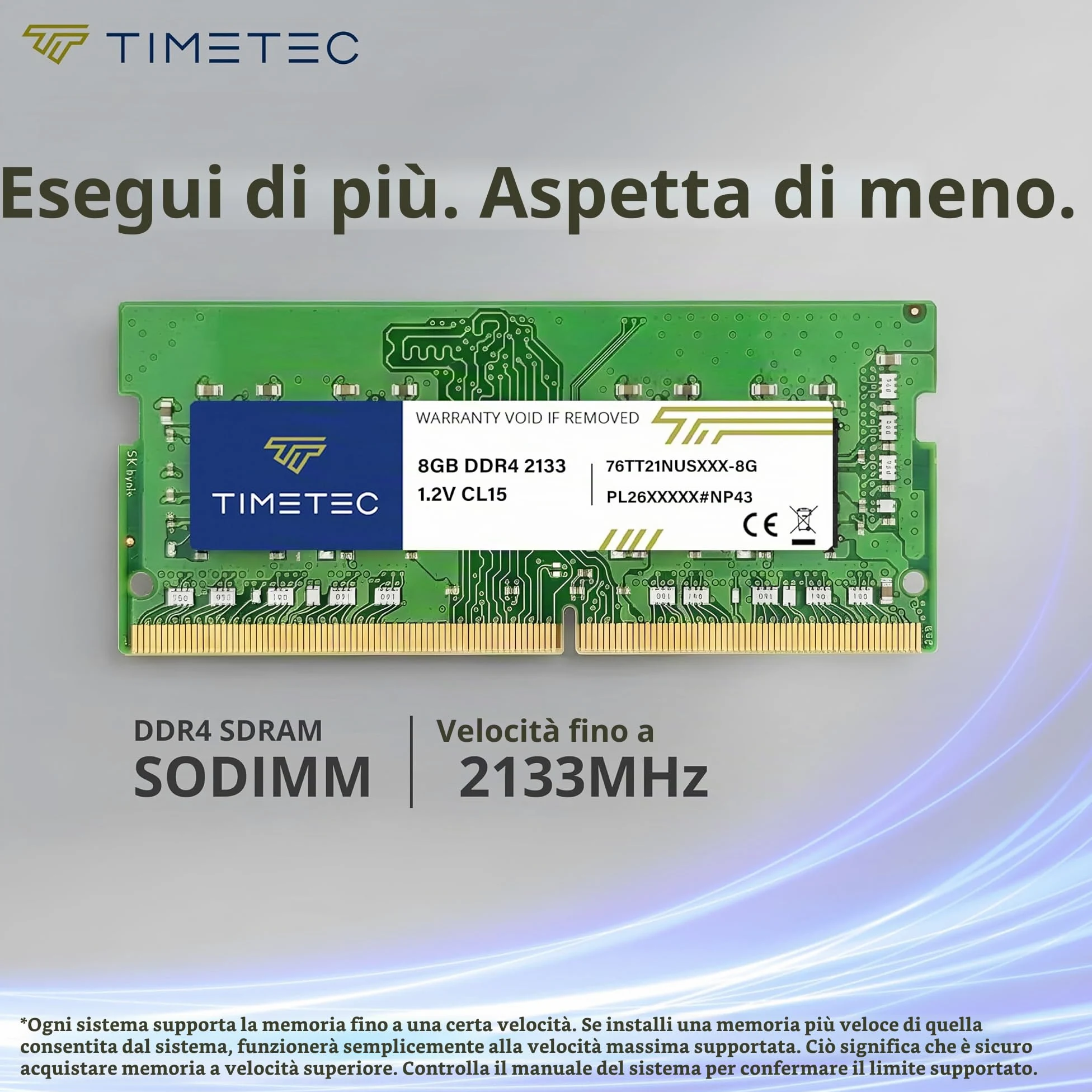 Timetec 16GB KIT(2x8GB) DDR4 2133MHz (PC4-2133P) PC4-17000 SODIMM RAM per laptop, mini PC e computer All-in-One – Non-ECC Unbuffered, 260 pin, 1,2V CL15 modulo di memoria