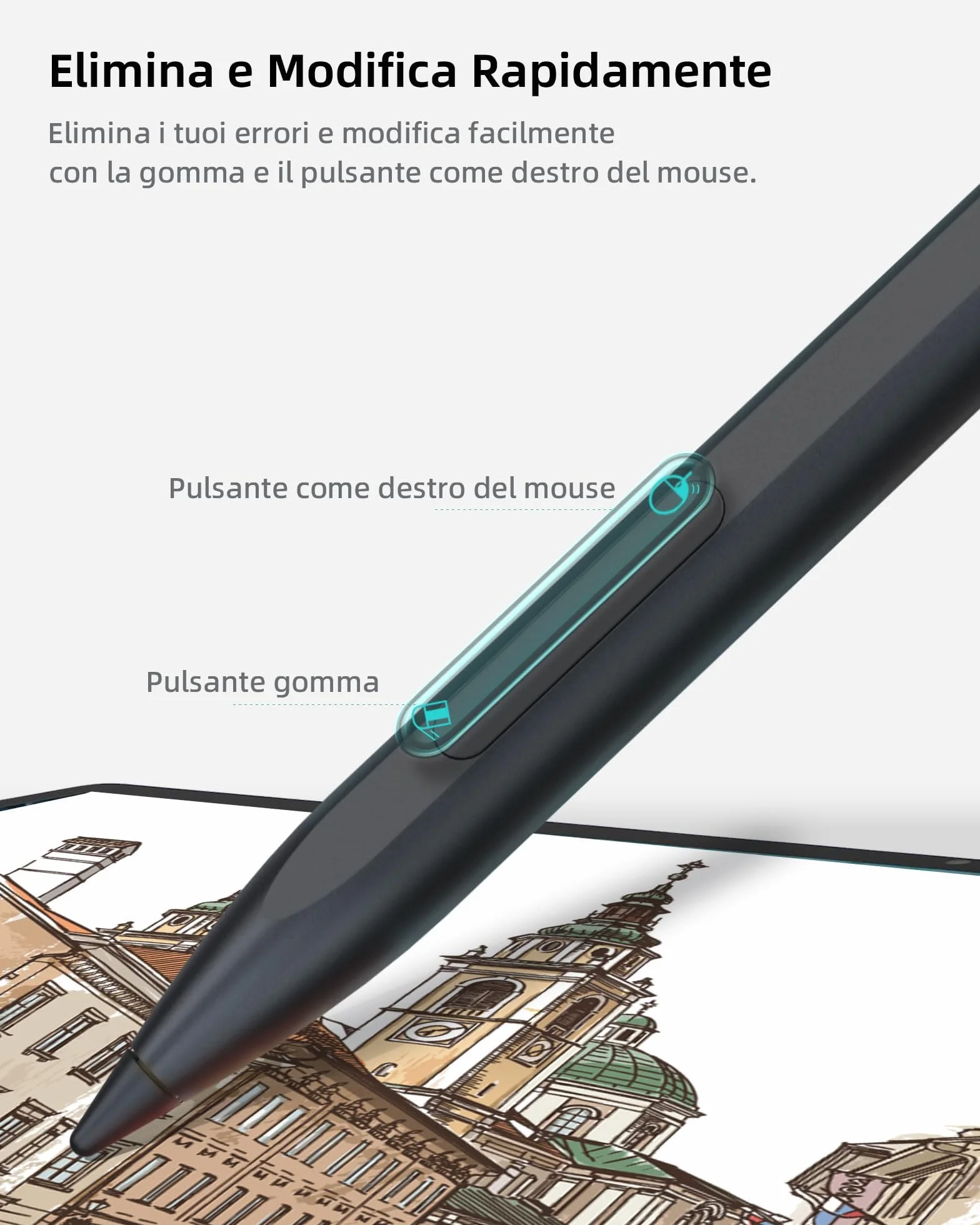 Metapen Penna M1 per Surface,1024 Pressione,USB-C (300 Ore di Durata della Batteria), Doppio Magnete Incorporato,Penna per Surface Pro 10/X/8/7/6/5/4/3,Surface 3/Surface Duo/Studio/Book/Kobo/ASUS