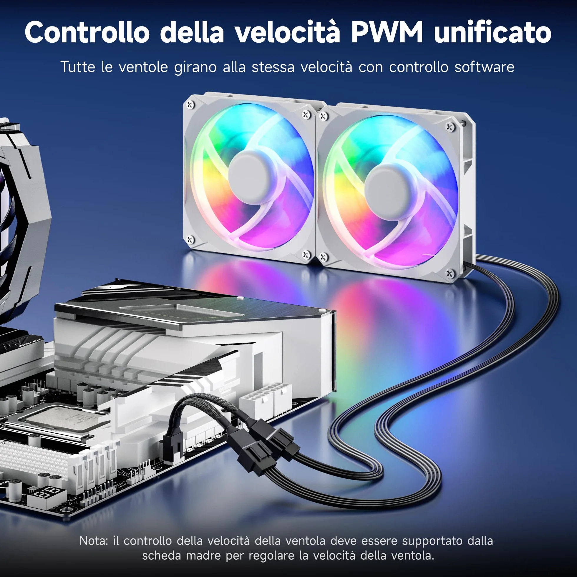 Cable Matters Pacco da 2 Cavo di Ventola Splitter 4 Pin 1 a 2 PWM – 10cm