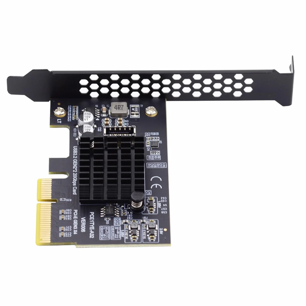 Cablecc Adattatore per scheda madre da 20 Gbps USB 3.2 Gen2 Type-E IDC Front Header USB-C a PCI-E 4X Express Card per scheda madre desktop
