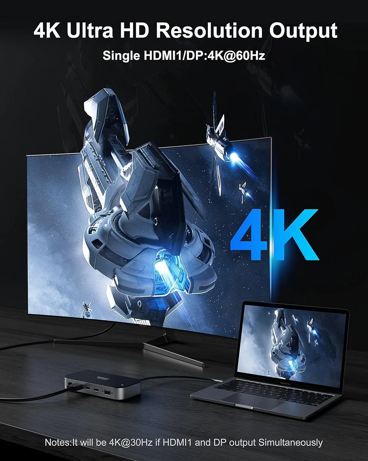Docking station USB C 15 in 1 Laptop Docking Station con Quadruple Display Dual 4K HDMI, DP, VGA, 100W PD, RJ45, 10Gbps USB C Data, USB 3.1 Gen 2, 2 USB 3.0/2.0, SD/FT, per MacBook Dell HP
