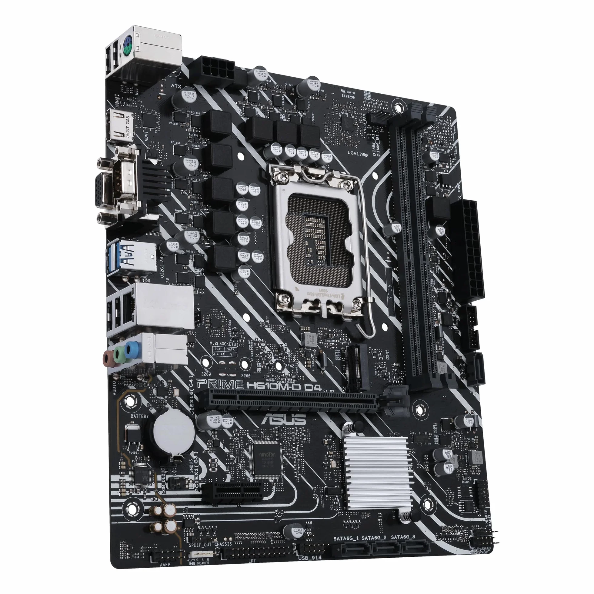 ASUS PRIME H610M-D D4 Scheda Madre mATX, Intel H610, LGA1700, DDR4, PCI 4.0, Realtek 1Gb Ethernet, Realtek 7.1 Surround, 1xM.2, 4xSATA 6GB/s, USB 3.2 Gen 1, Armoury Crate, Nero