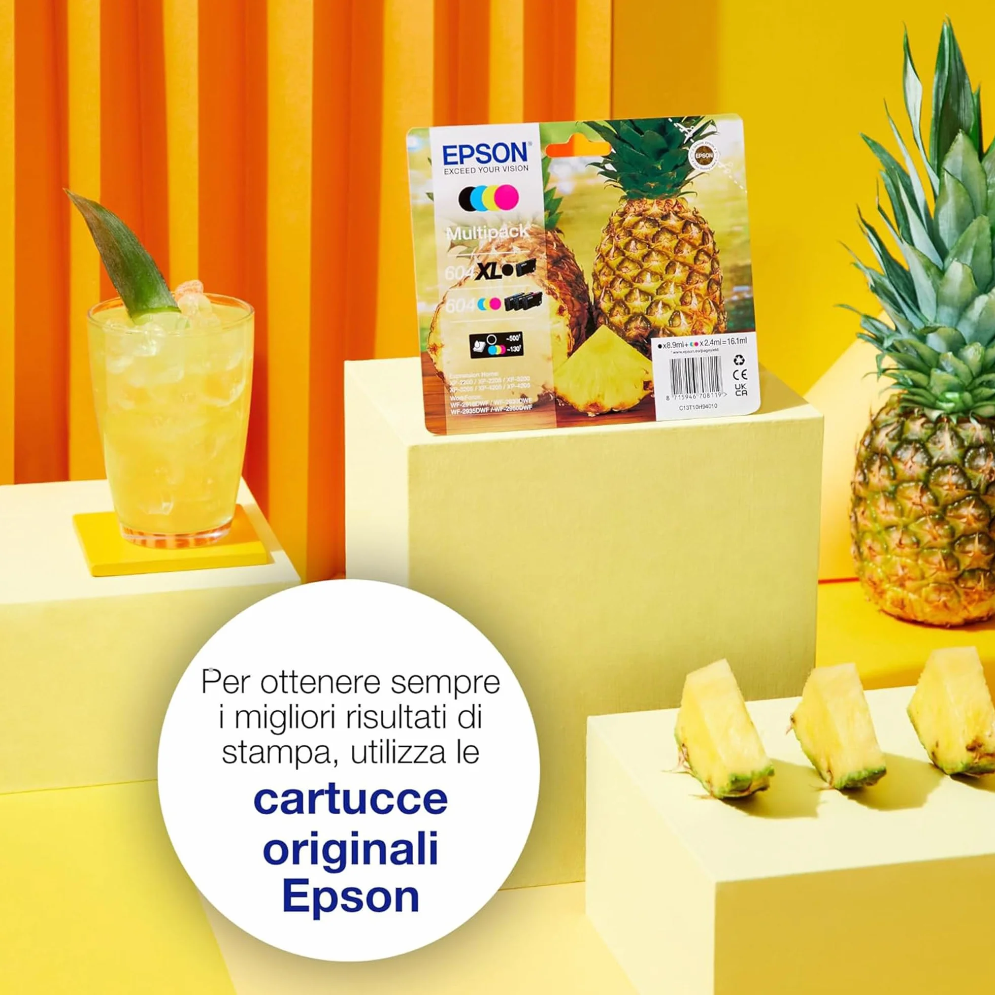 Epson 604 Serie Ananas Cartucce per Stampante Getto d'Inchiostro Multipack 4 Colori Formato STD