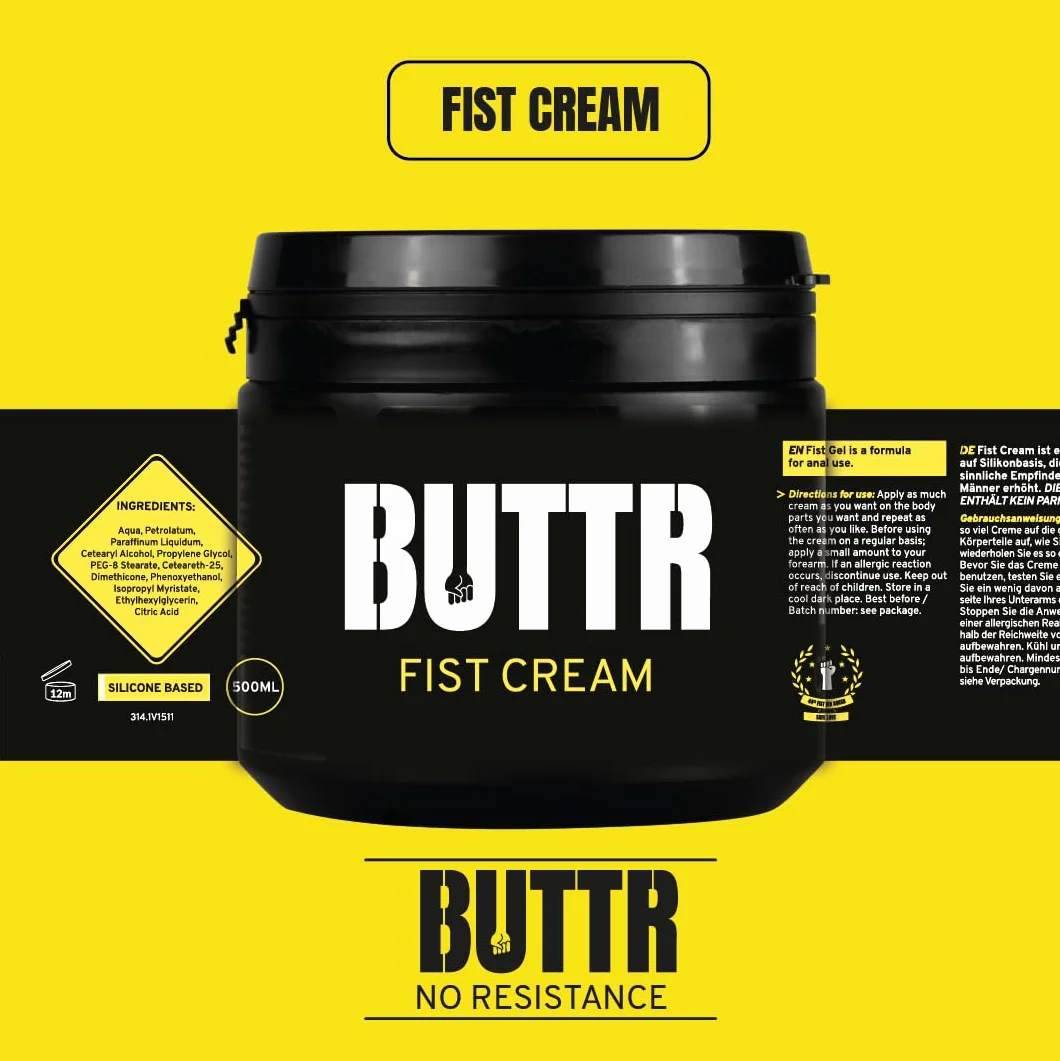 BUTTR Fisting Cream 500 ml Lubrificante silicone penetrazione dura Senza profumo