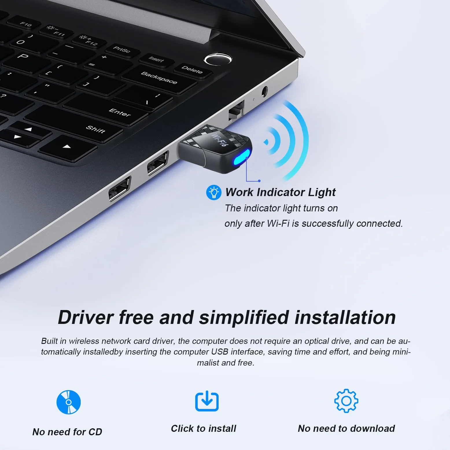 AX900Mbps Adattatore USB WiFi 6 per PC, adattatore WiFi Bluetooth 5.4 2 in 1. Adattatore ricetrasmettitore di rete wireless a doppia banda 2.4G/5G per laptop, desktop, WPA3, supporta Windows 11/10