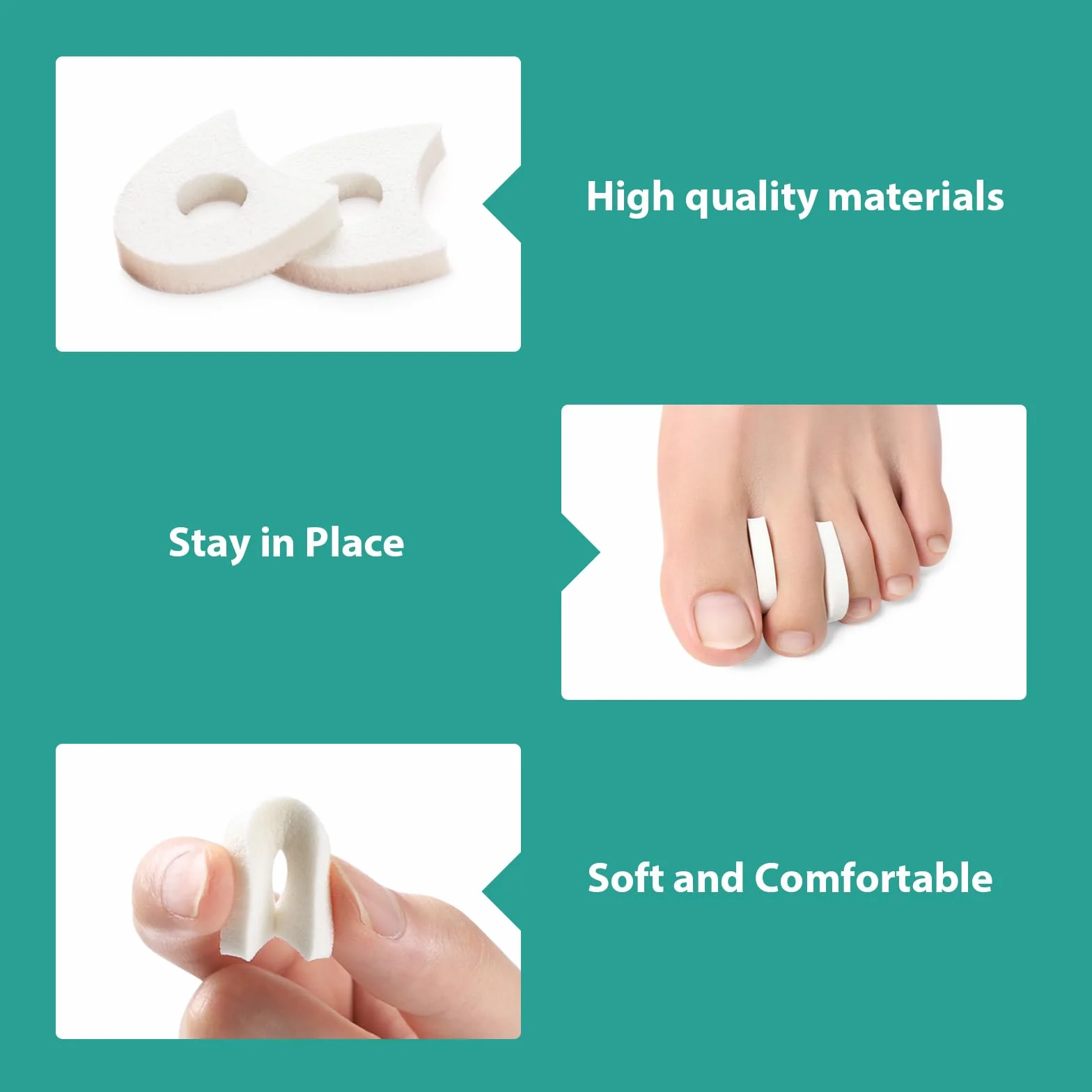 40 Pezzi Separatore Dita Piede - Divaricatori per Calli, Vesciche, Dita a Martello, Traspiranti e Adesivi per Alluce Valgo (1/4 Inch)