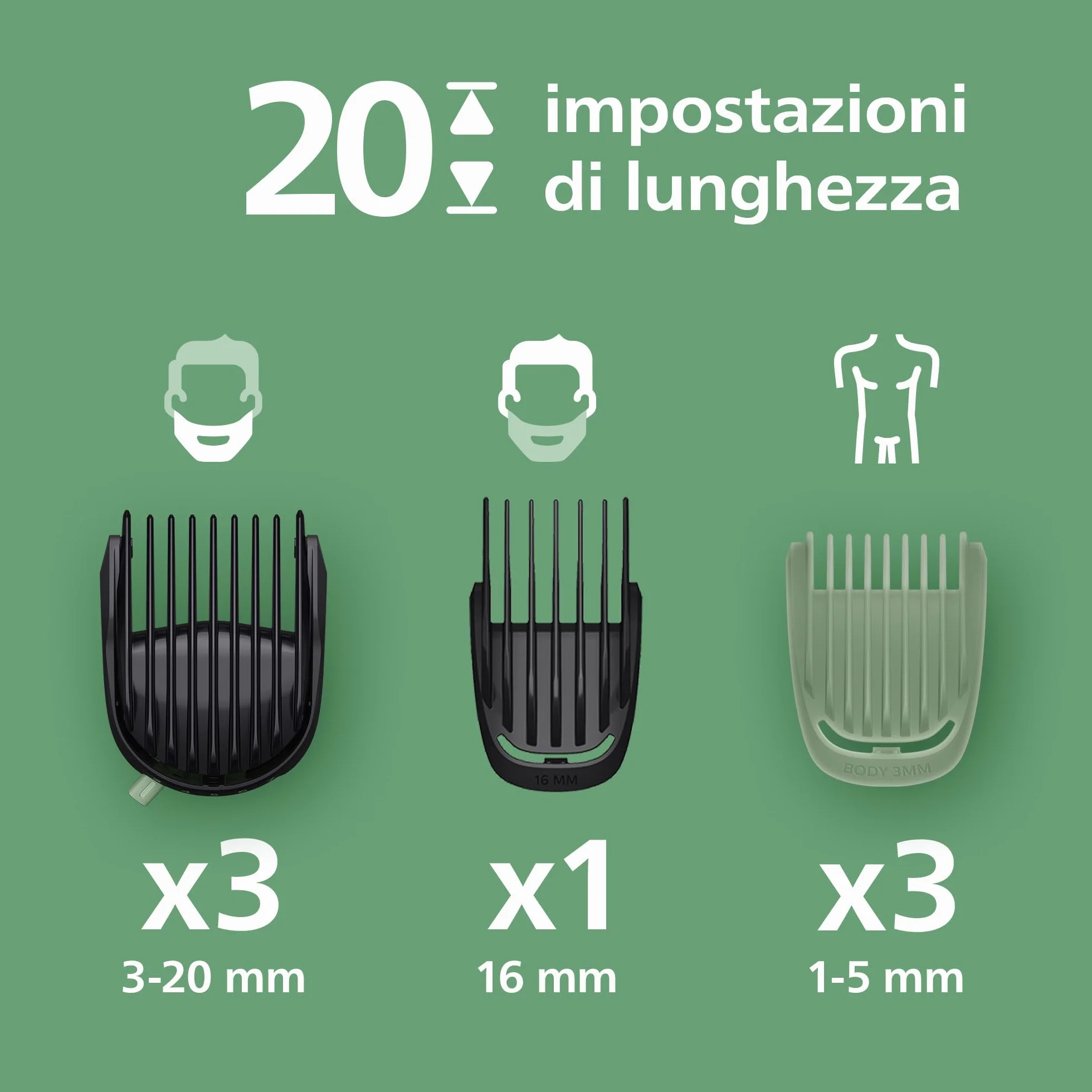 Philips Serie 5000 Multigroom 12w1 Rifinitore Barba Capelli Corpo Lame Metalliche 20 Impostazioni Lunghezza MG5952/30