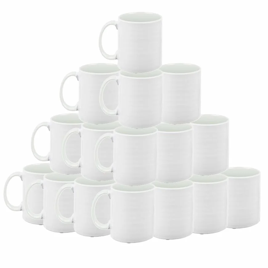Mr. Gadgets Tazze vuote per sublimazione| Bianco | Colorate | 350 ml| 36 x tazze a sublimazione Infusible Ink | Cartificato per uso Alimentare (Tazza Bianca, Pacco Da 36 pz)