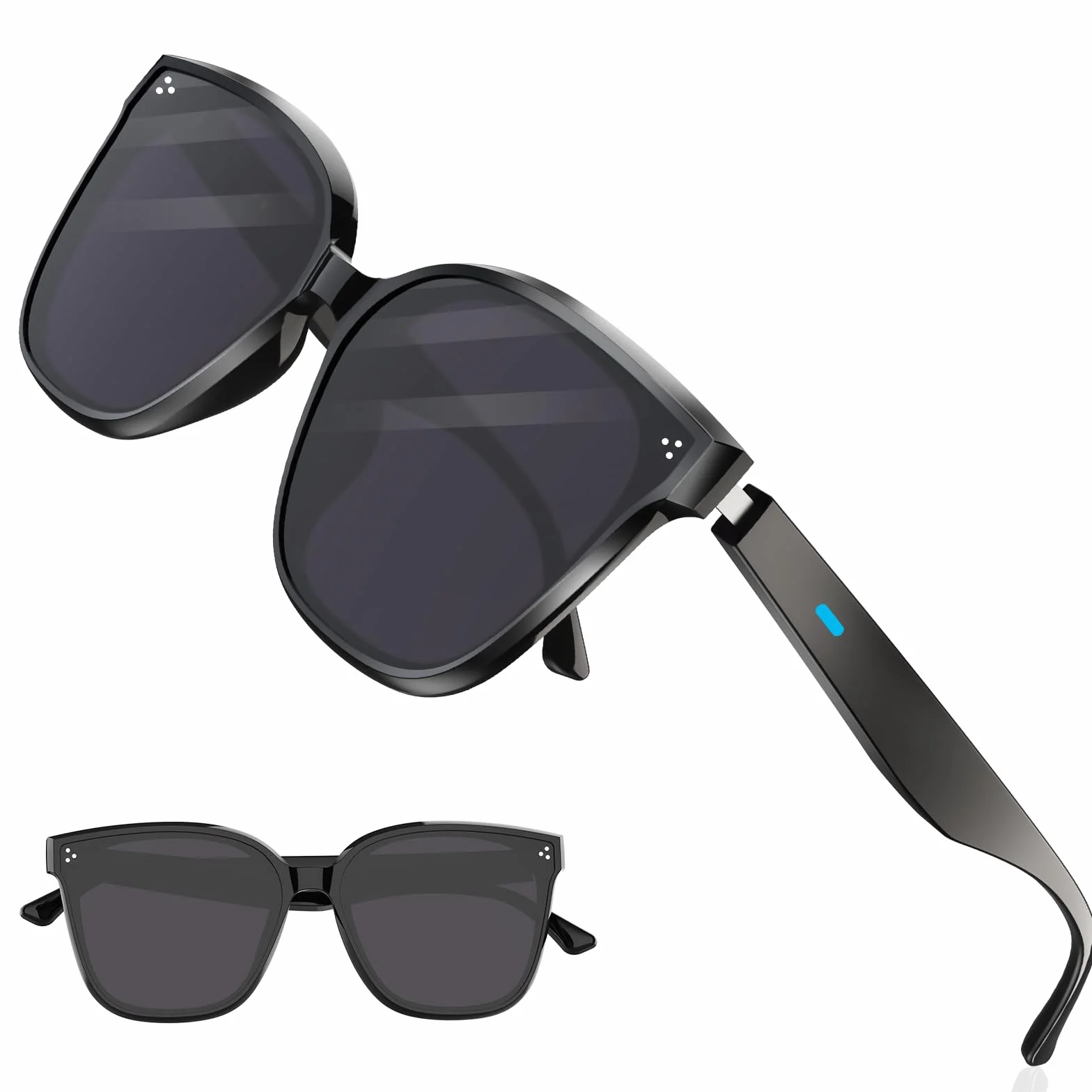 Intelligente Bluetooth 5.4 Audio Sonnenbrille mit Mikrofon Lautsprecher für Herren Damen