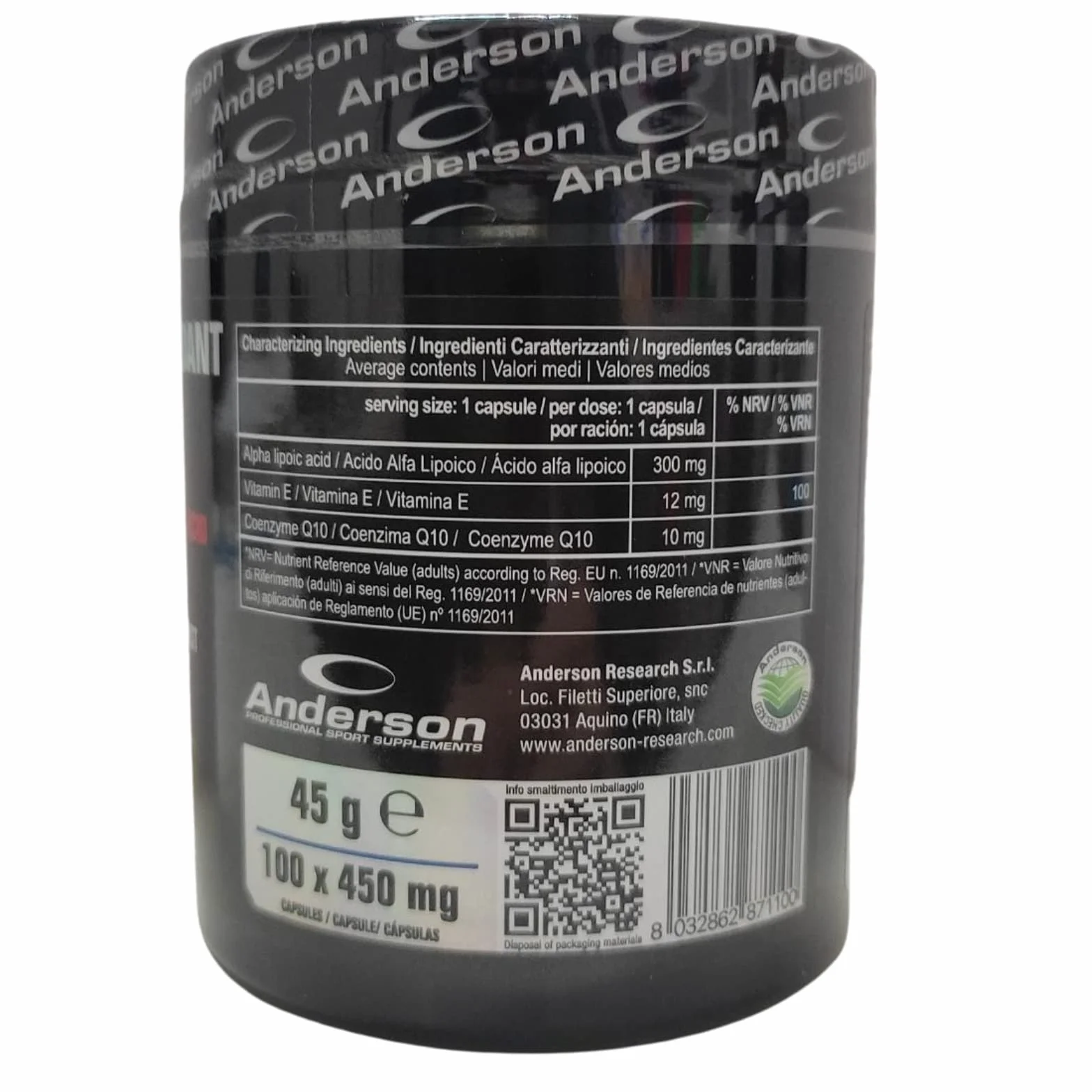 Anderson Integratore ALA FX BURN 450mg 100 Capsule