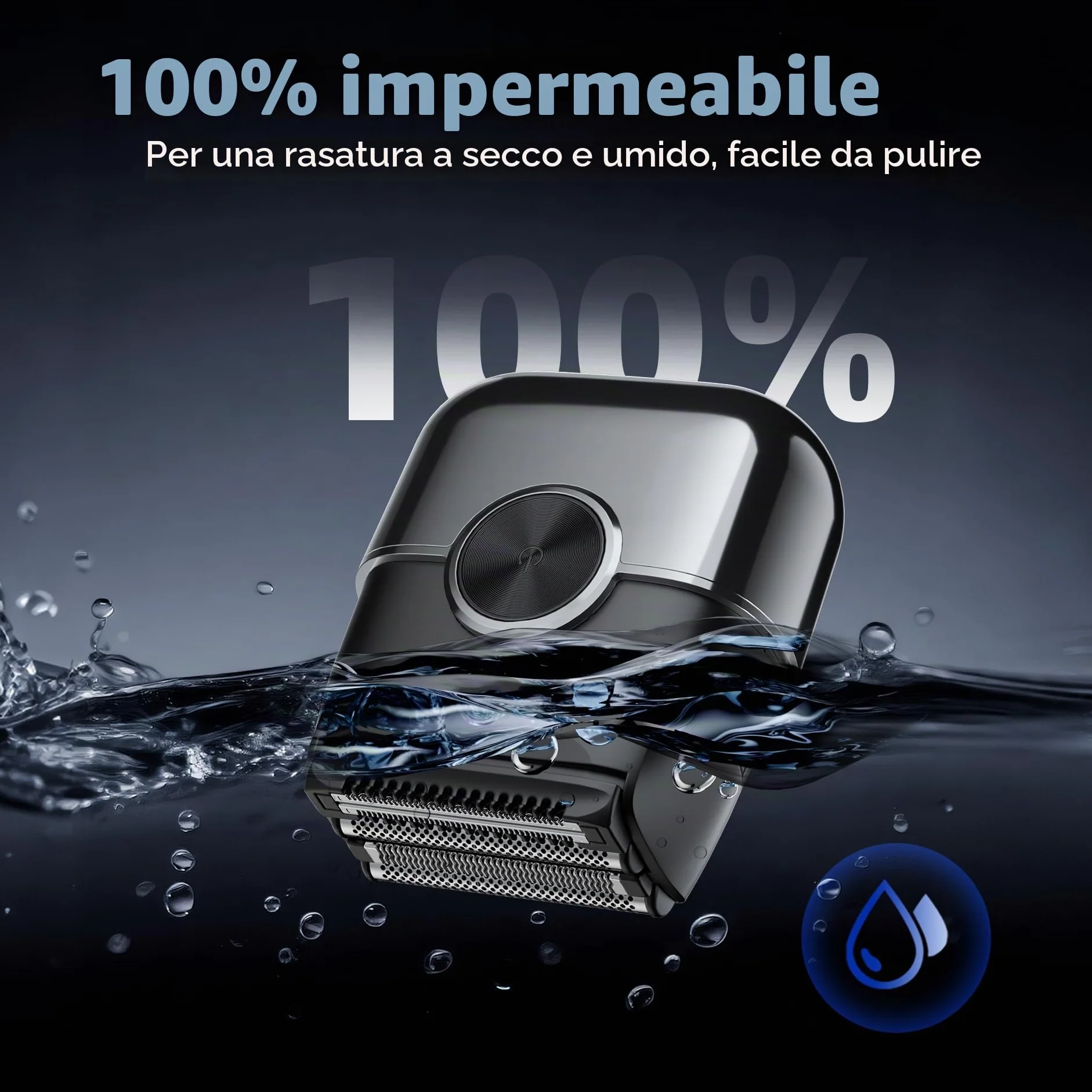 Rasoio Elettrico Barba Wet&Dry Uomo 4D 120 Min Utilizzo Senza Fili Impermeabile Portatile