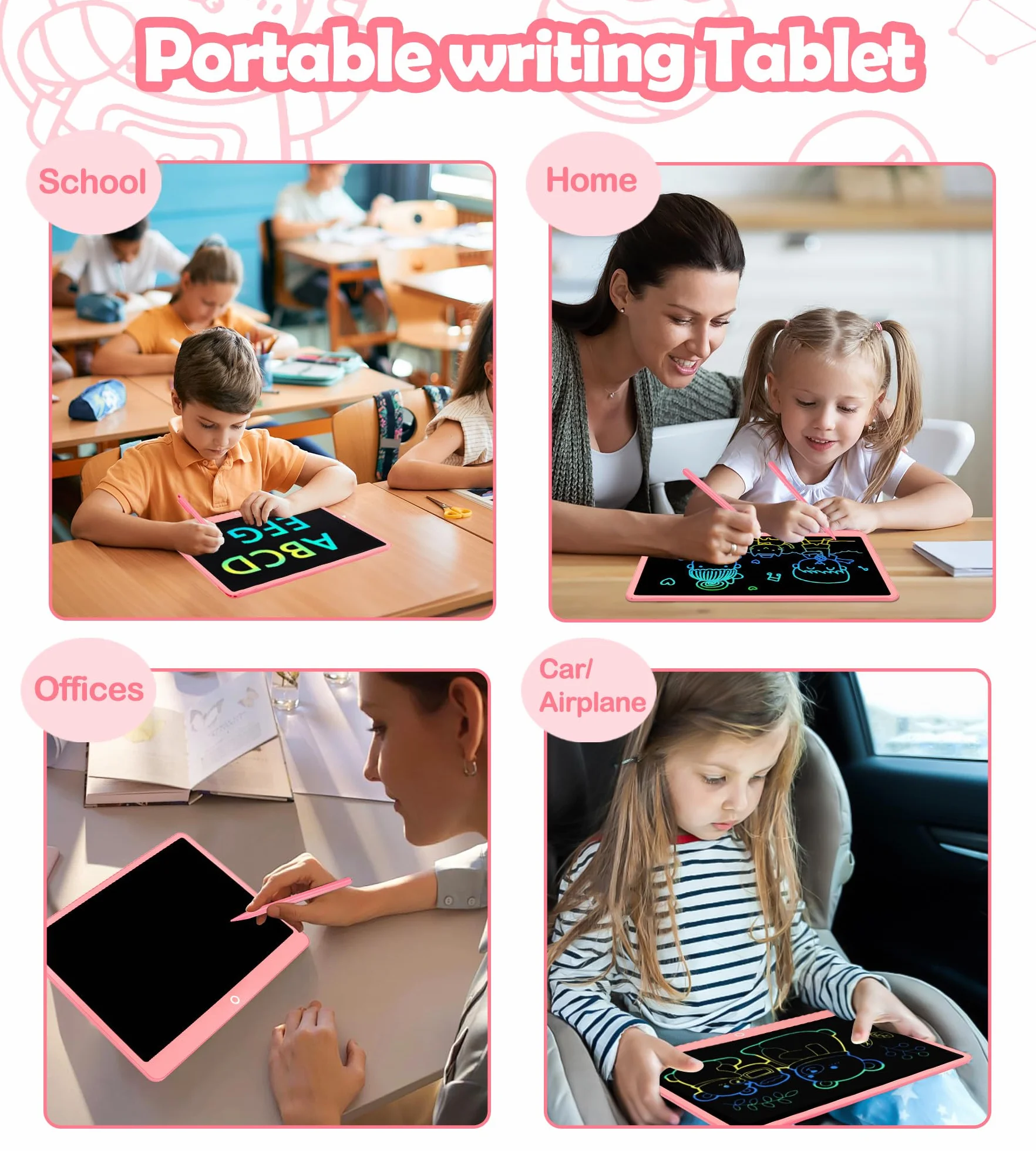 Tavoletta Grafica LCD 16 Pollici, Lavagna Digitale da Disegno con Penna per Bambini 3-12 Anni