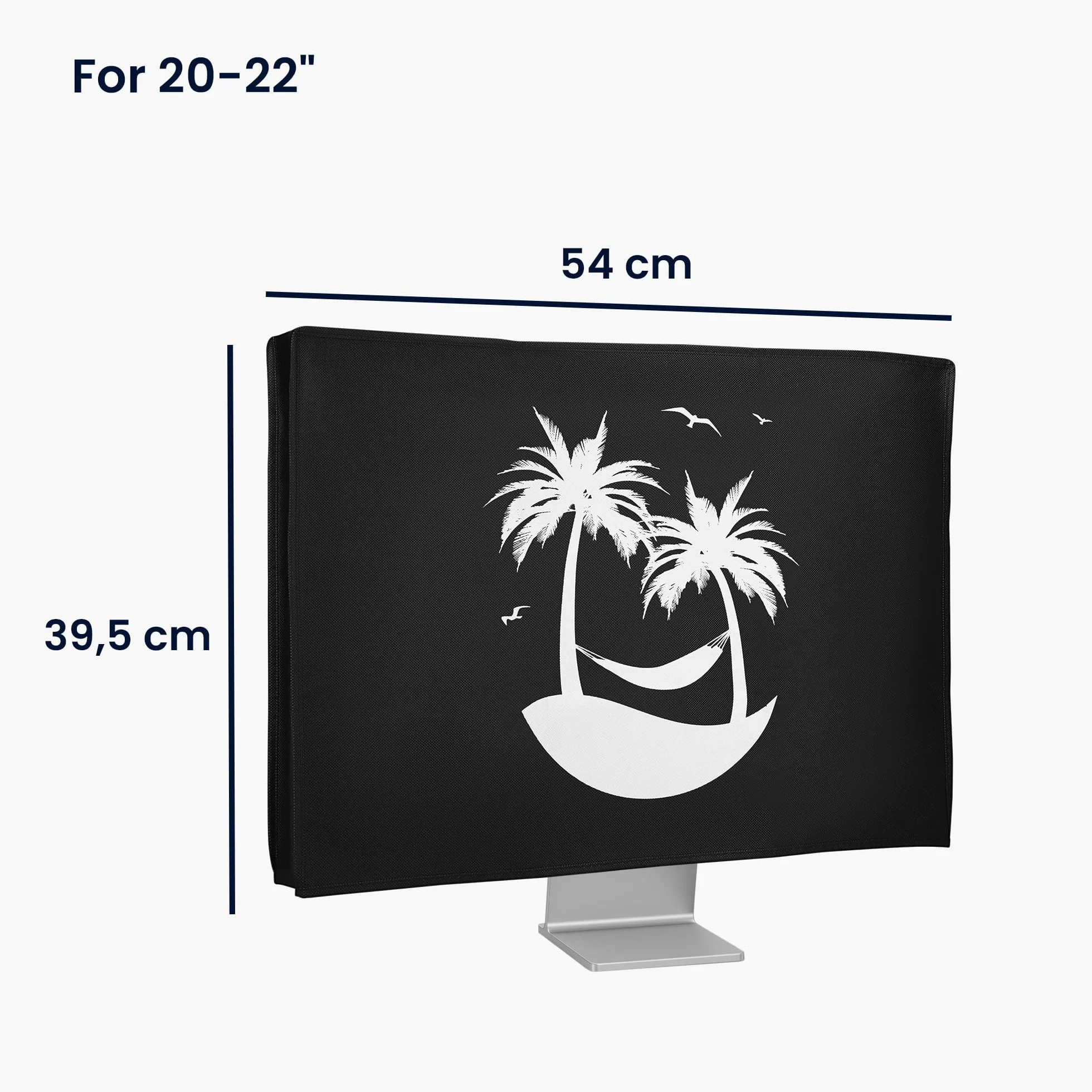 kwmobile 20-22" monitor Cover - Protezione Monitor PC Antipolvere Schermo Computer - Custodia Protettiva Relax sull'Amaca Bianco