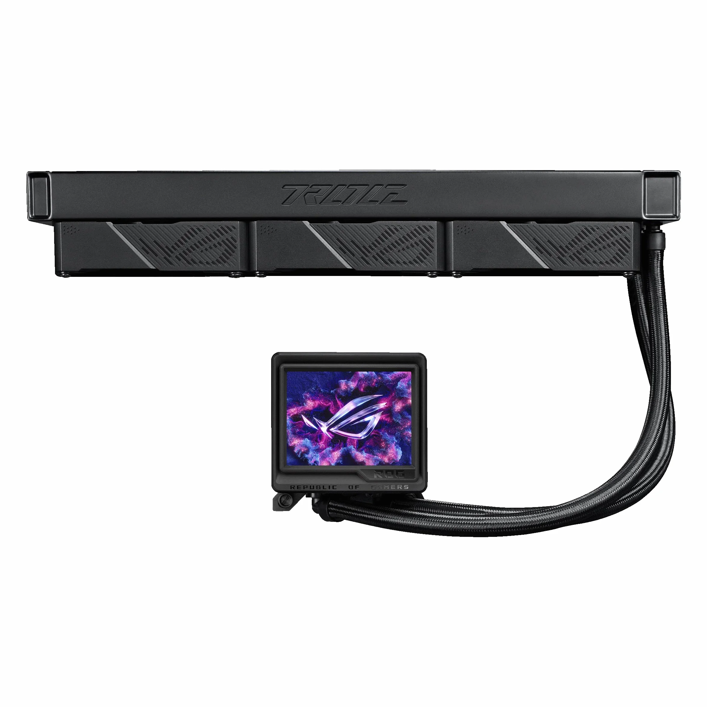 ASUS ROG Ryujin III 360 ARGB Extreme, Dissipatore a Liquido All-In-One con Pompa Emma Gen8 V2, Tre Ventole ROG RGB per un Elevato Flusso d'Aria, Schermo LCD da 3,5" per Monitoraggio, Nero