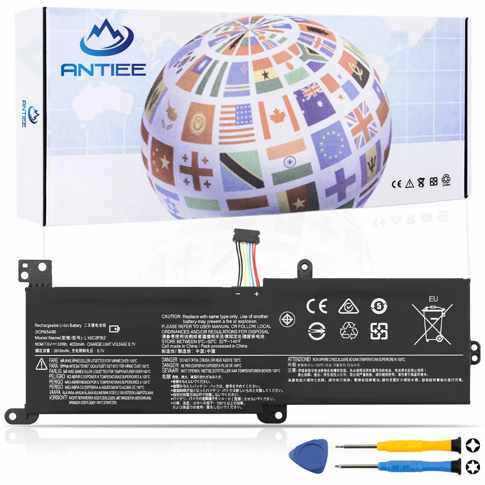 L16C2PB2 Batteria per Lenovo IdeaPad 320-15ABR/15IAP/15IKB/15ISK/17IKB 130-14AST/14IKB S145-15AST/15IWL/15IIL/14IIL/14IWL 330-15IKB 520-15IKB V320-17IKB V145-15AST V14-IWL V15-ADA B320-14IKB L17M2PB7