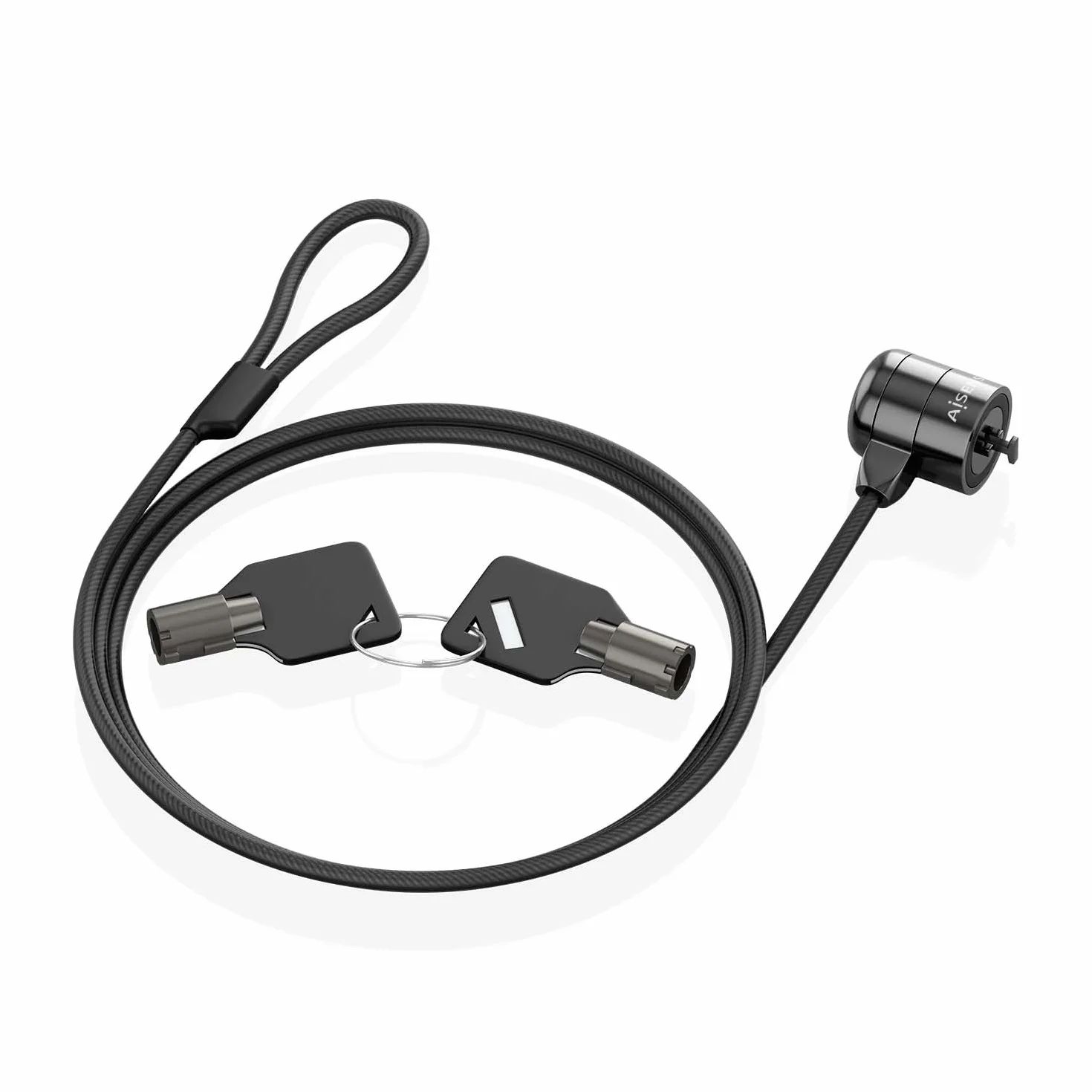 AISENS - ASLK-D40K04-BK - Cavo di Sicurezza con Serratura a Chiave per Computer, Monitor, Portatile 1,5 m