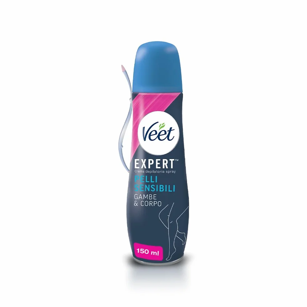 Veet Crema Depilatoria Spray Corpo 150 ml per Pelli Sensibili