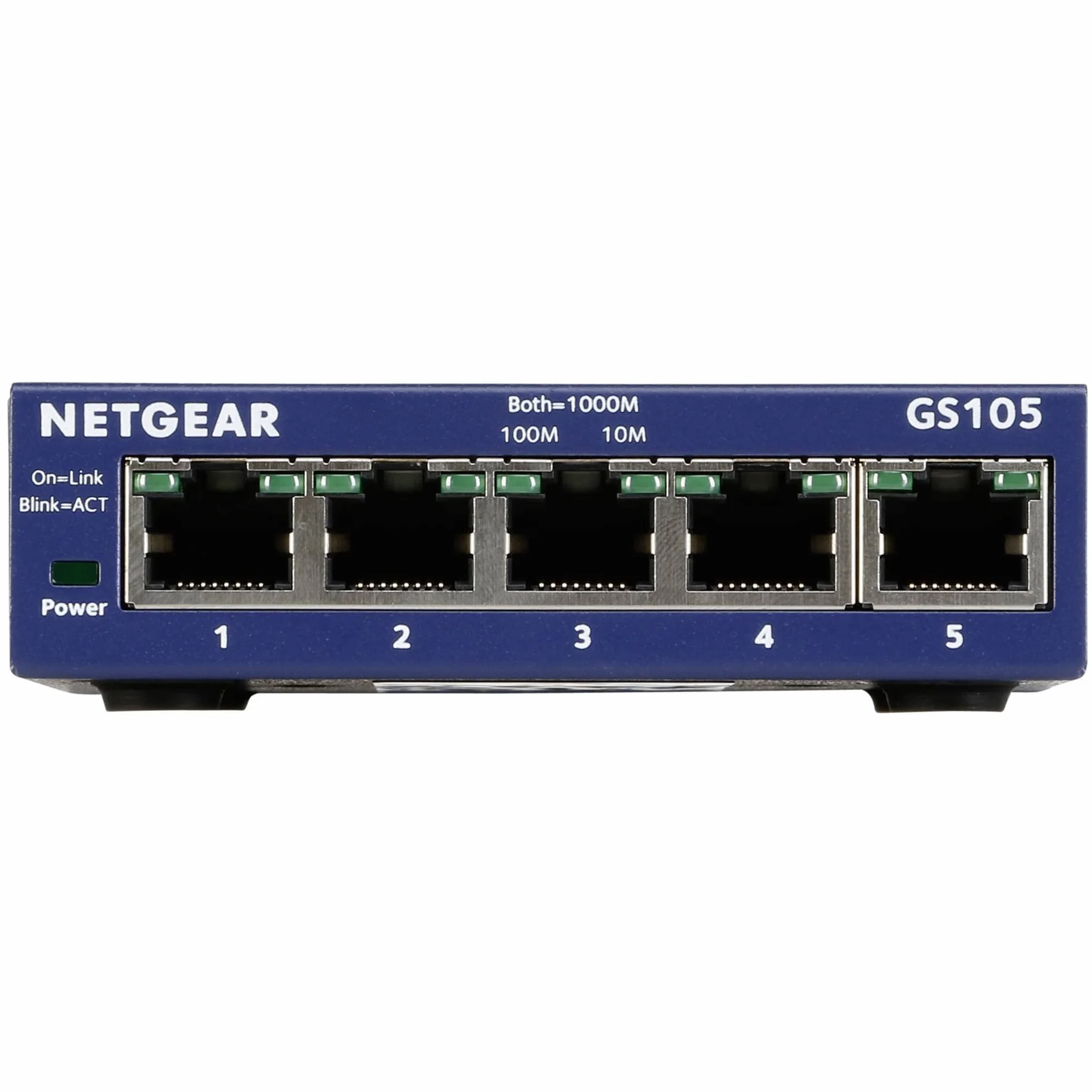 NETGEAR Switch Ethernet 5 porte Unmanaged (GS105GE), Switch Ethernet con opzioni di Montaggio Desktop o a parete e assistenza limitata a vita