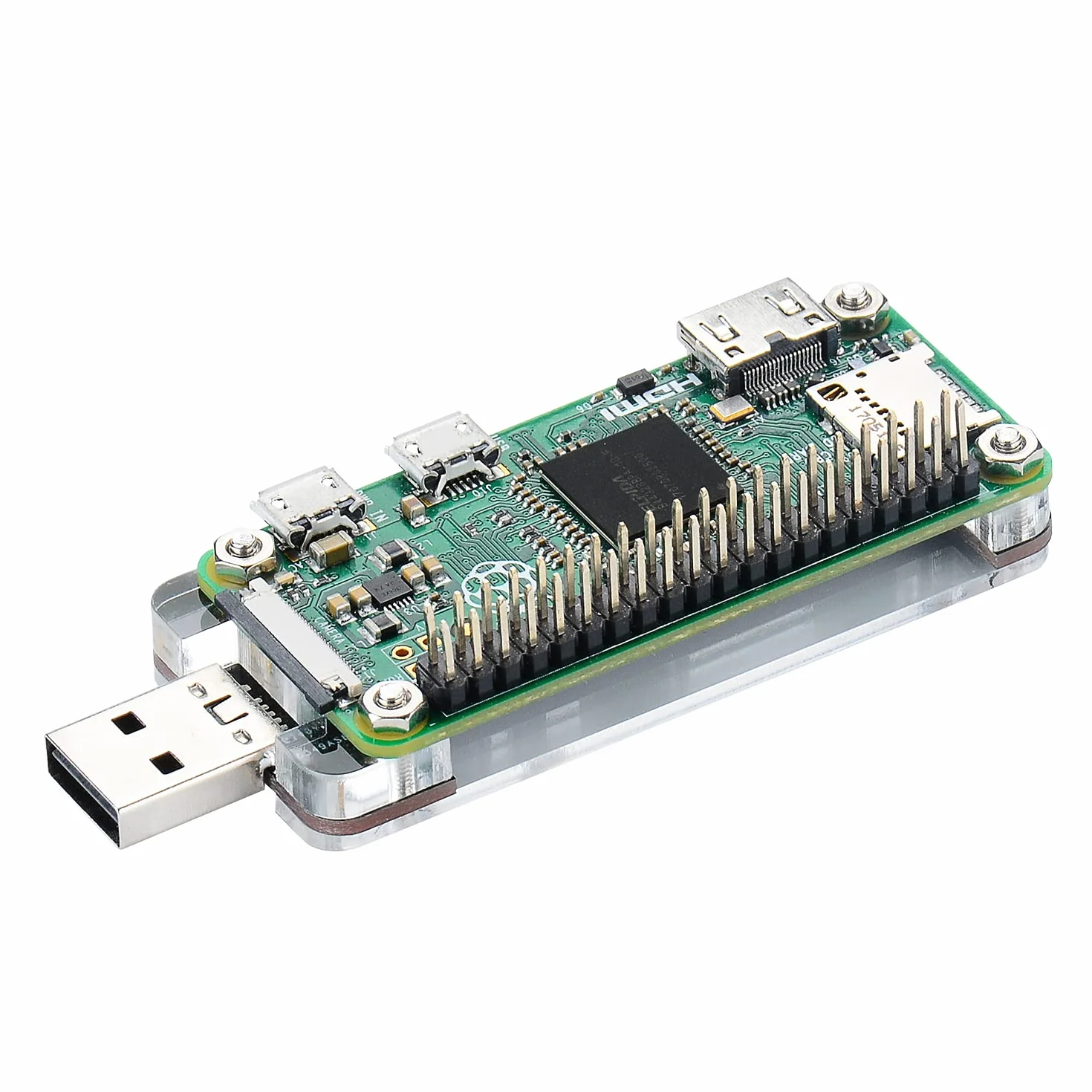 GeeekPi - Scheda di espansione USB Dongle con custodia per Raspberry Pi Zero/Zero W, sia anteriore che posteriore può essere inserito